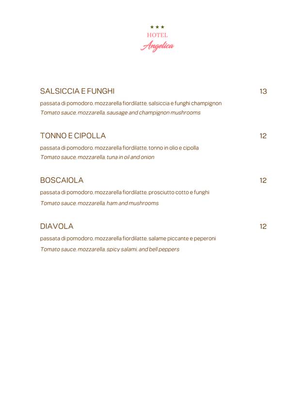 Menu di Ristorante Angelica 