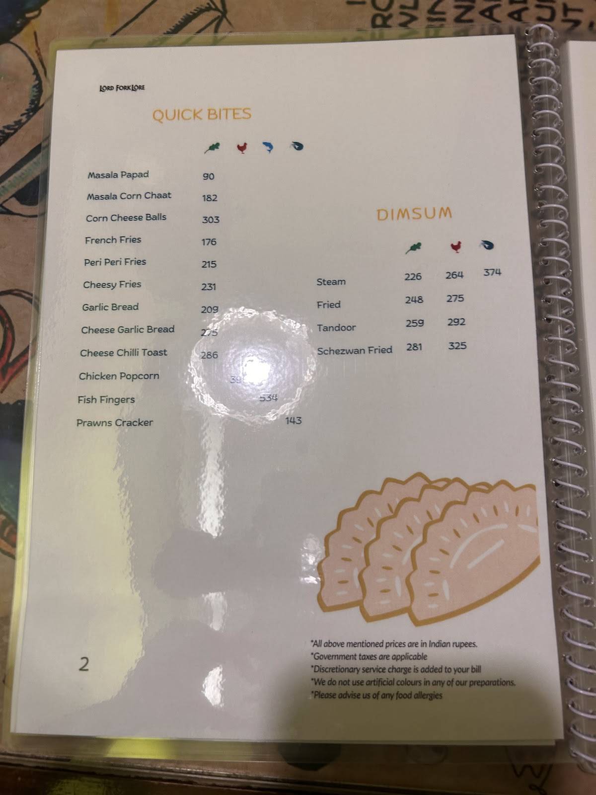 Lord ForkLore menu