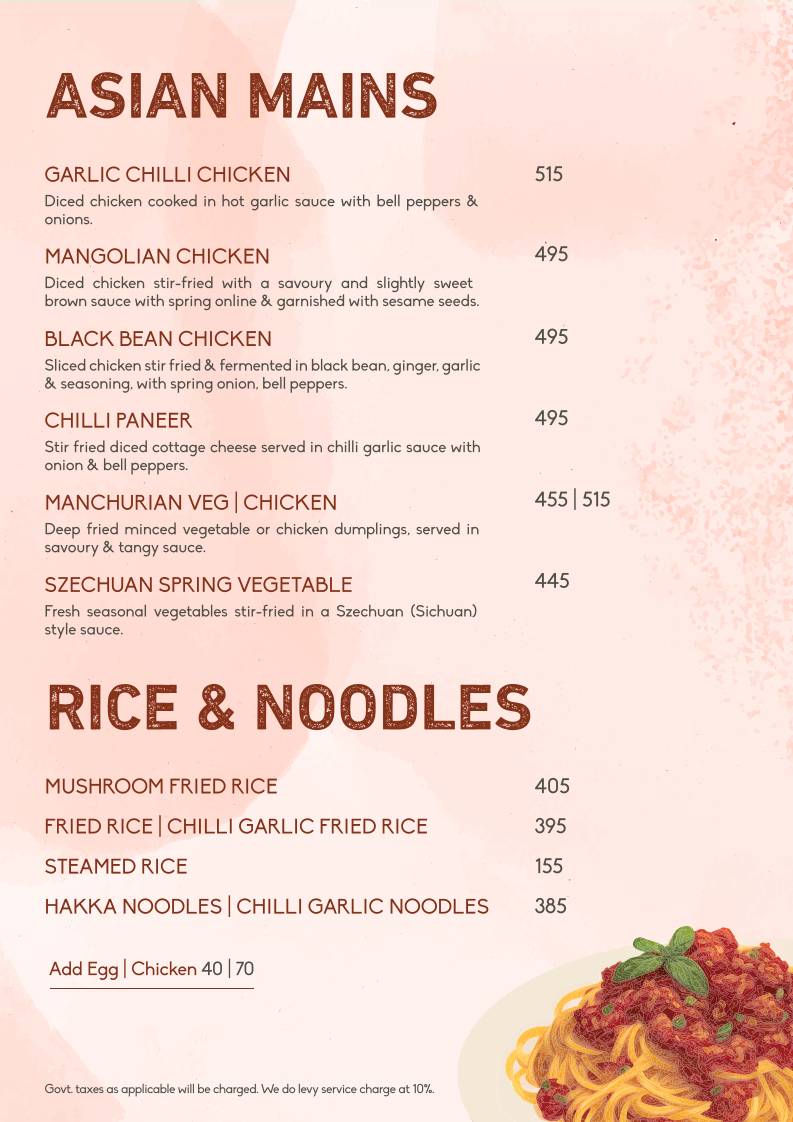 Lord Of The Drinks menu