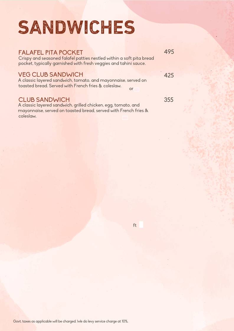 Lord Of The Drinks menu