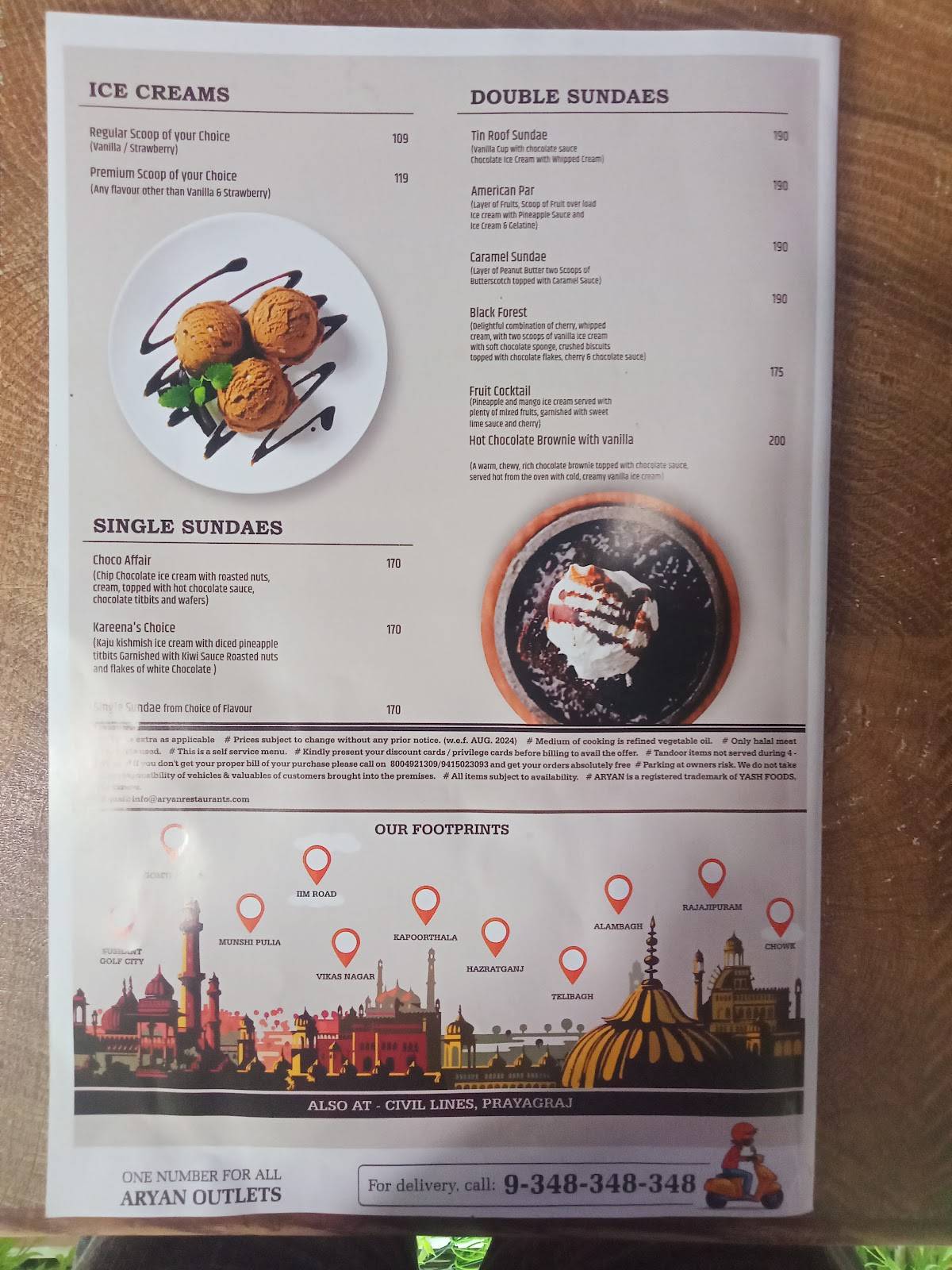Aryan Kapoorthala menu