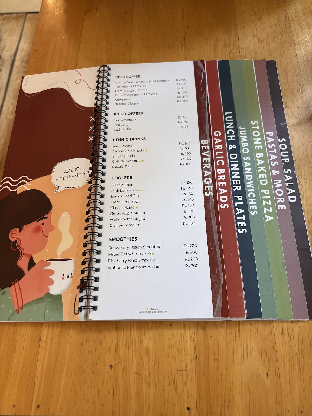 The Cherry Tree Cafe menu