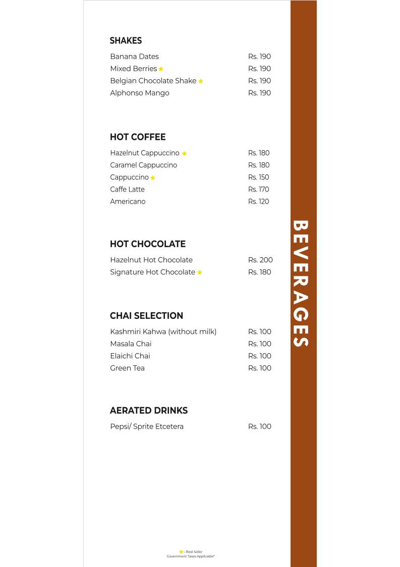 The cherry tree cafe menu