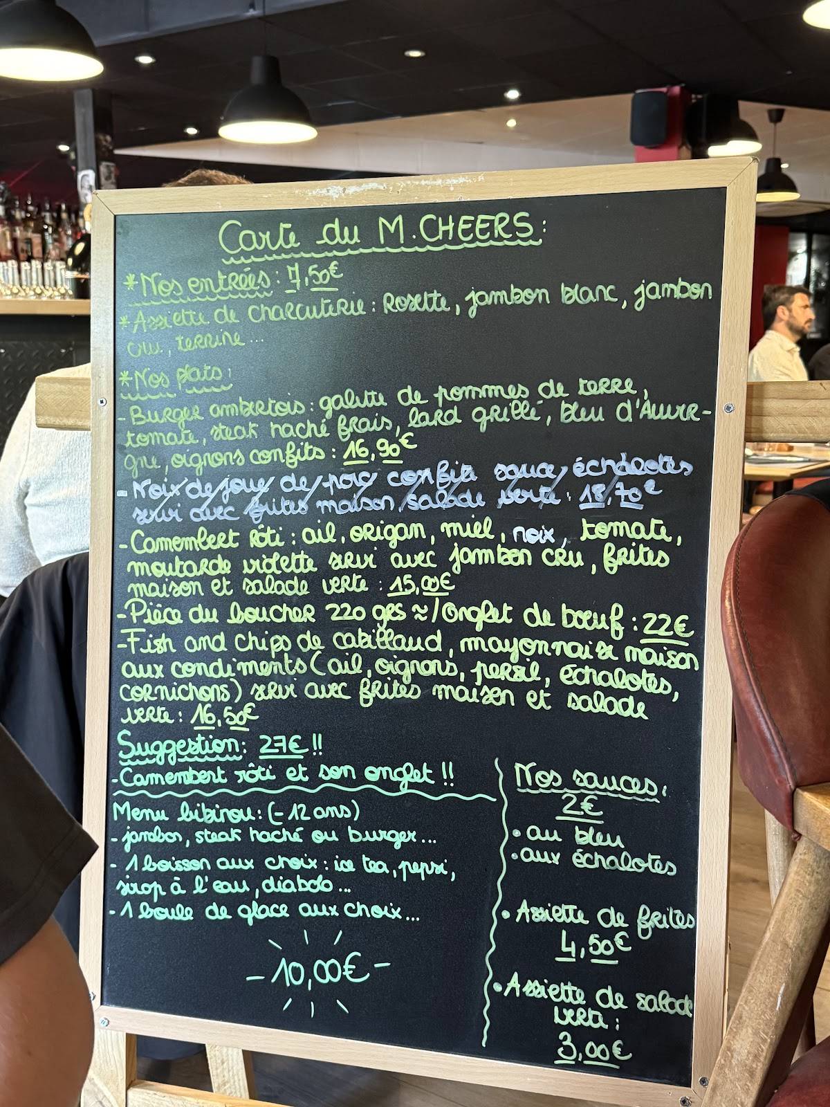 Menu de M.cheers