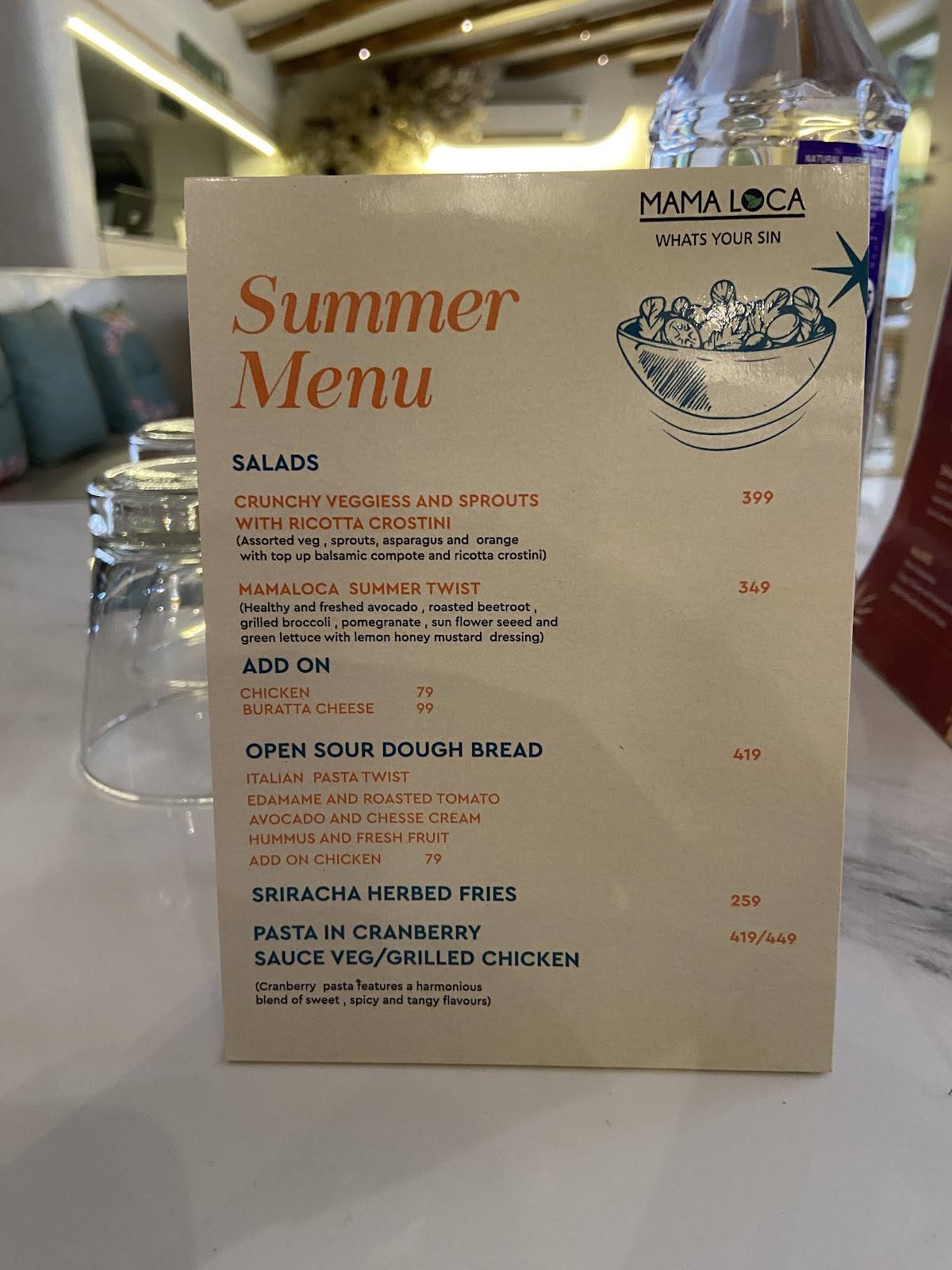 MAMALOCA (New Palasia) menu