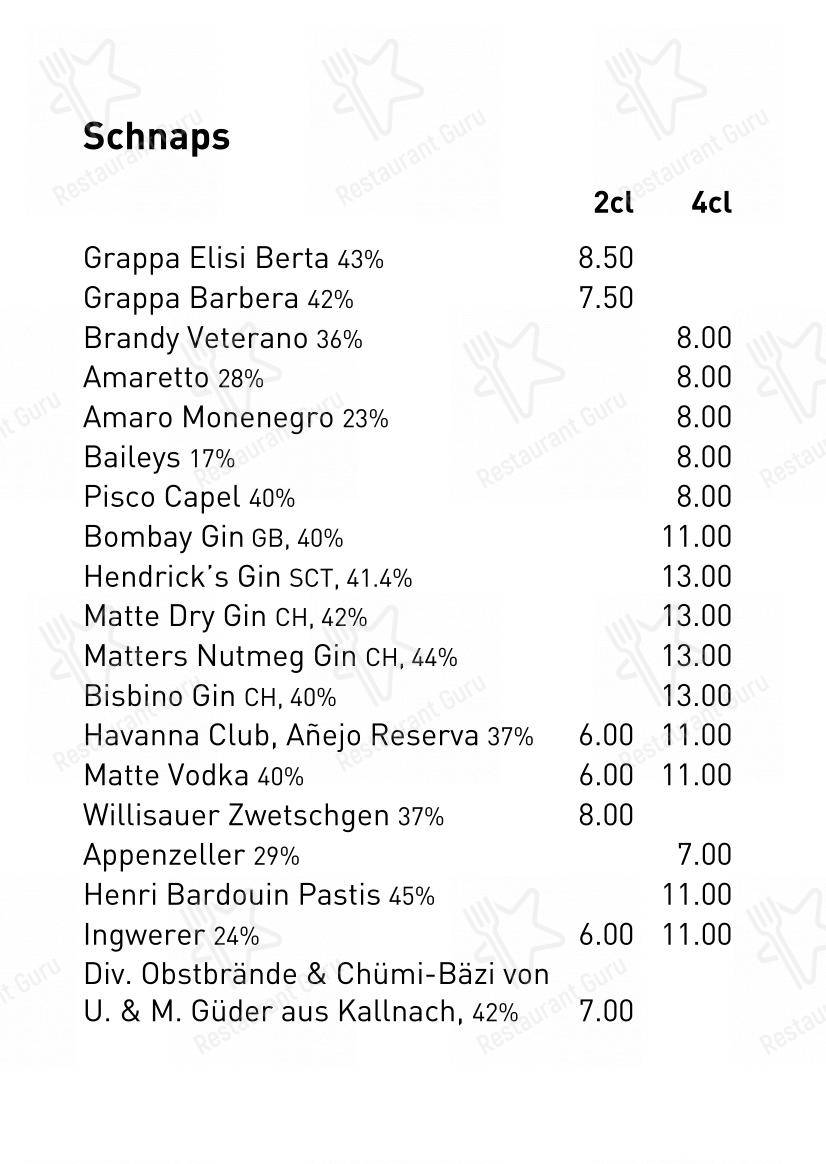 MARTA Cafe - Music - Bar in Berna - Menu