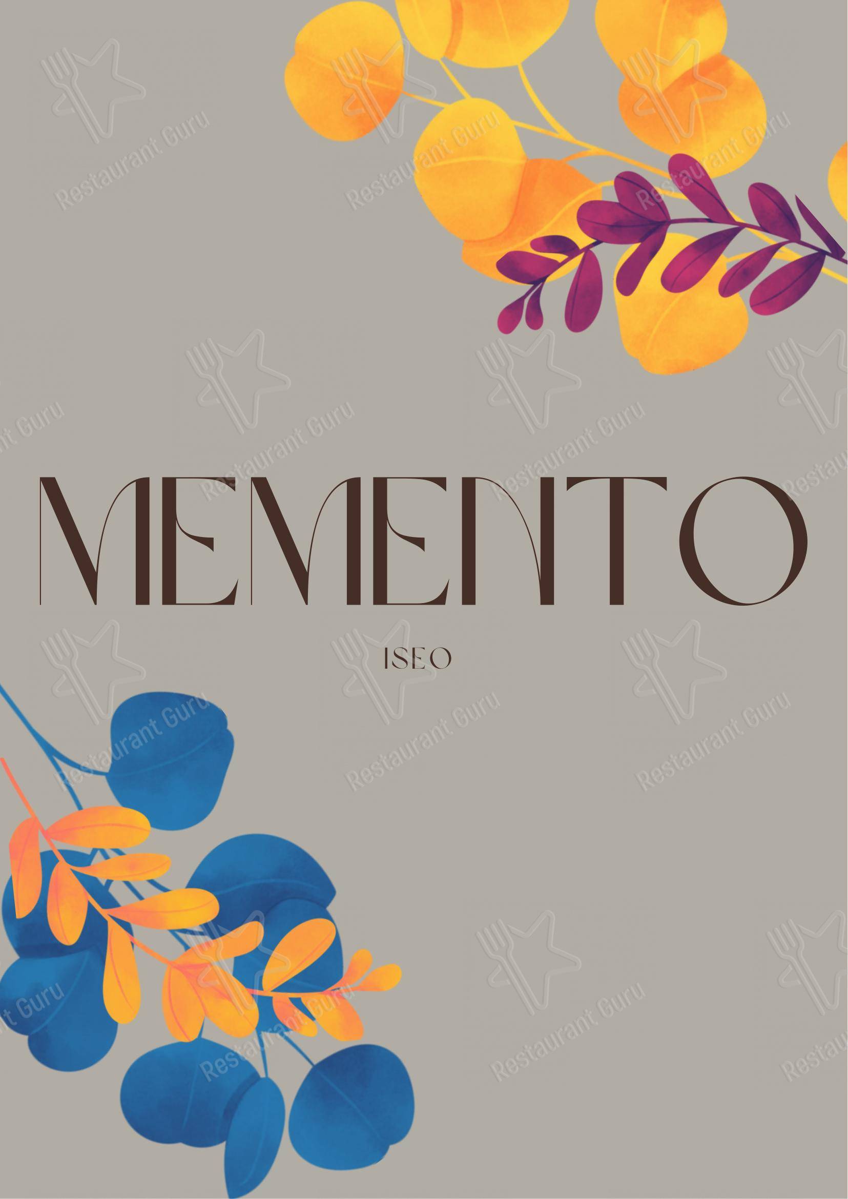 Menu per MEMENTO