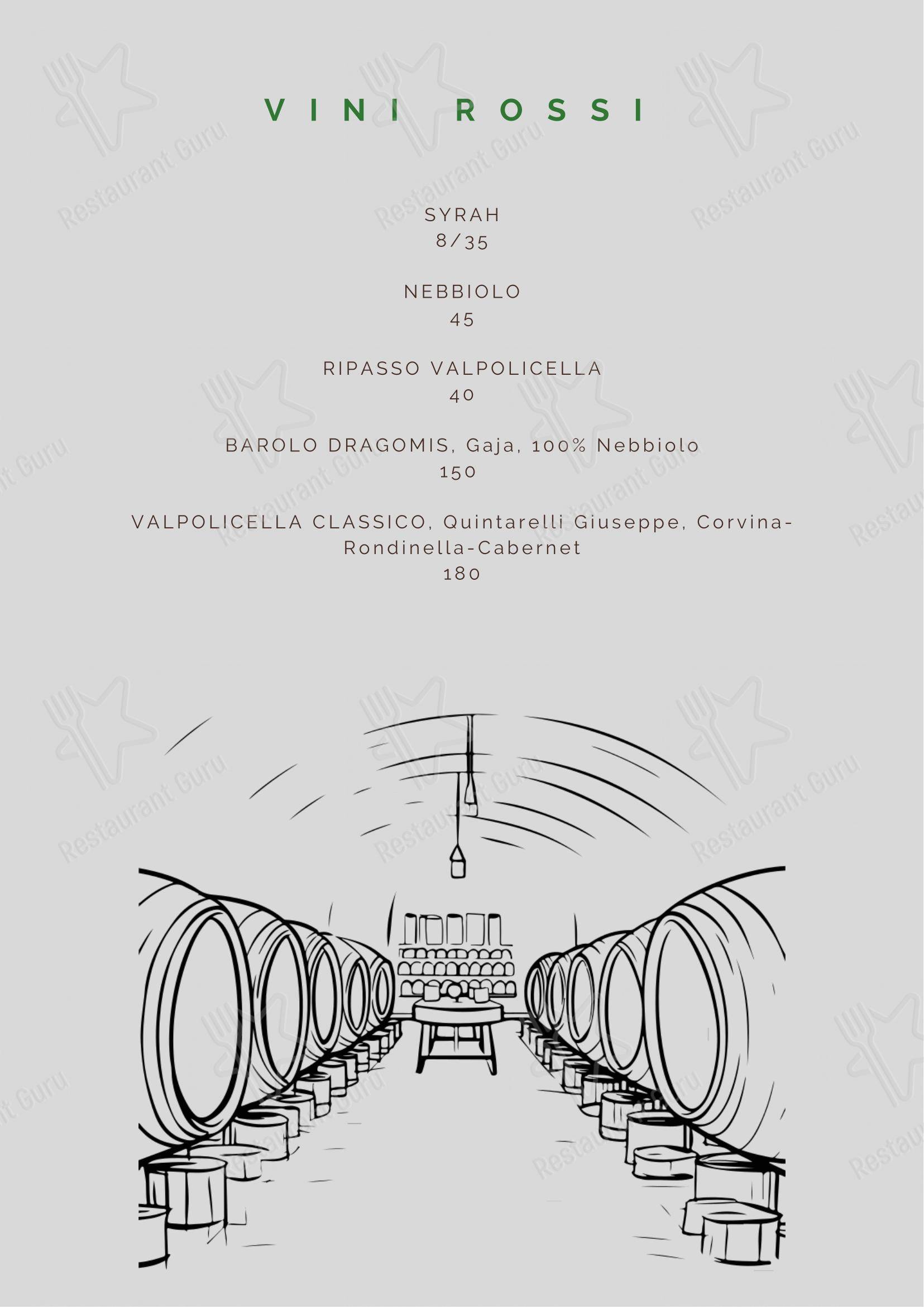 Menu per MEMENTO in Iseo