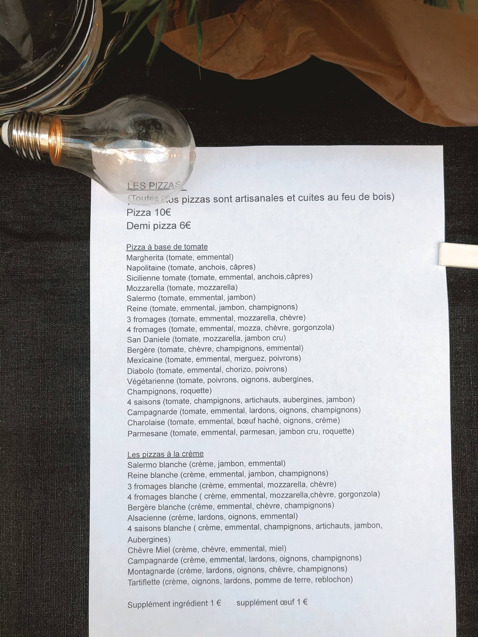 Menu de Ma belle cuisine