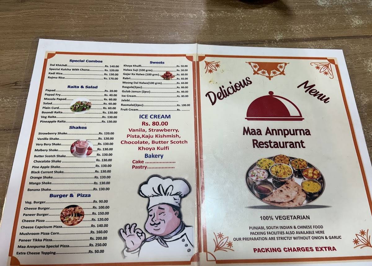 Maa Annapurna Restaurants menu