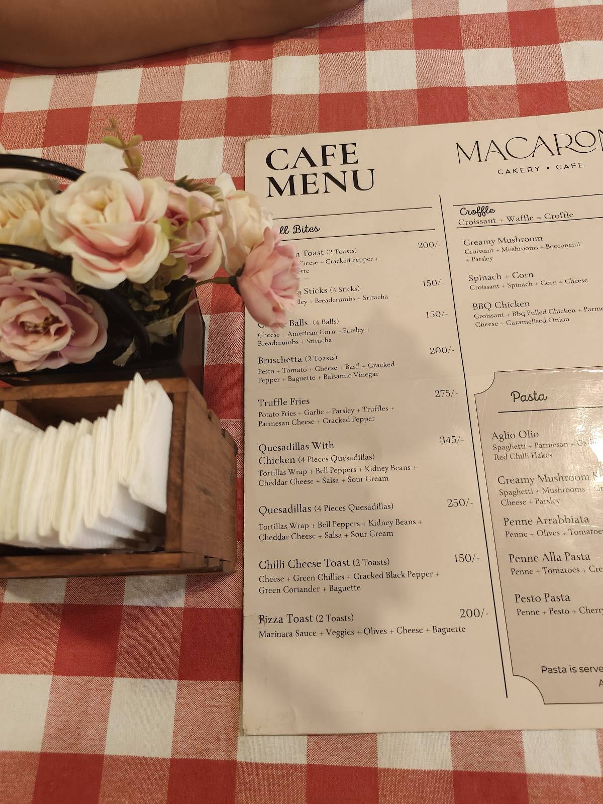 Macaron Patisserie menu