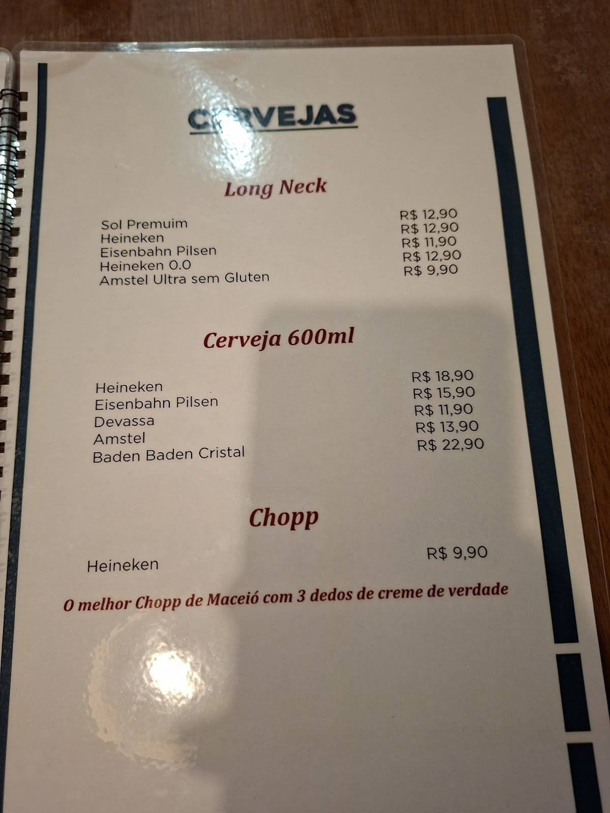 Massagueirinha Ponta Verde cardápio