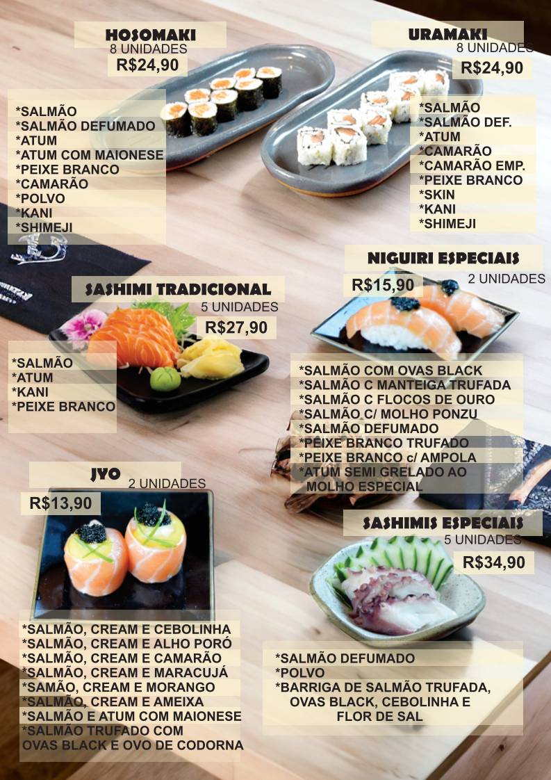 Made In Japan Espaço Gastronômico cardápio