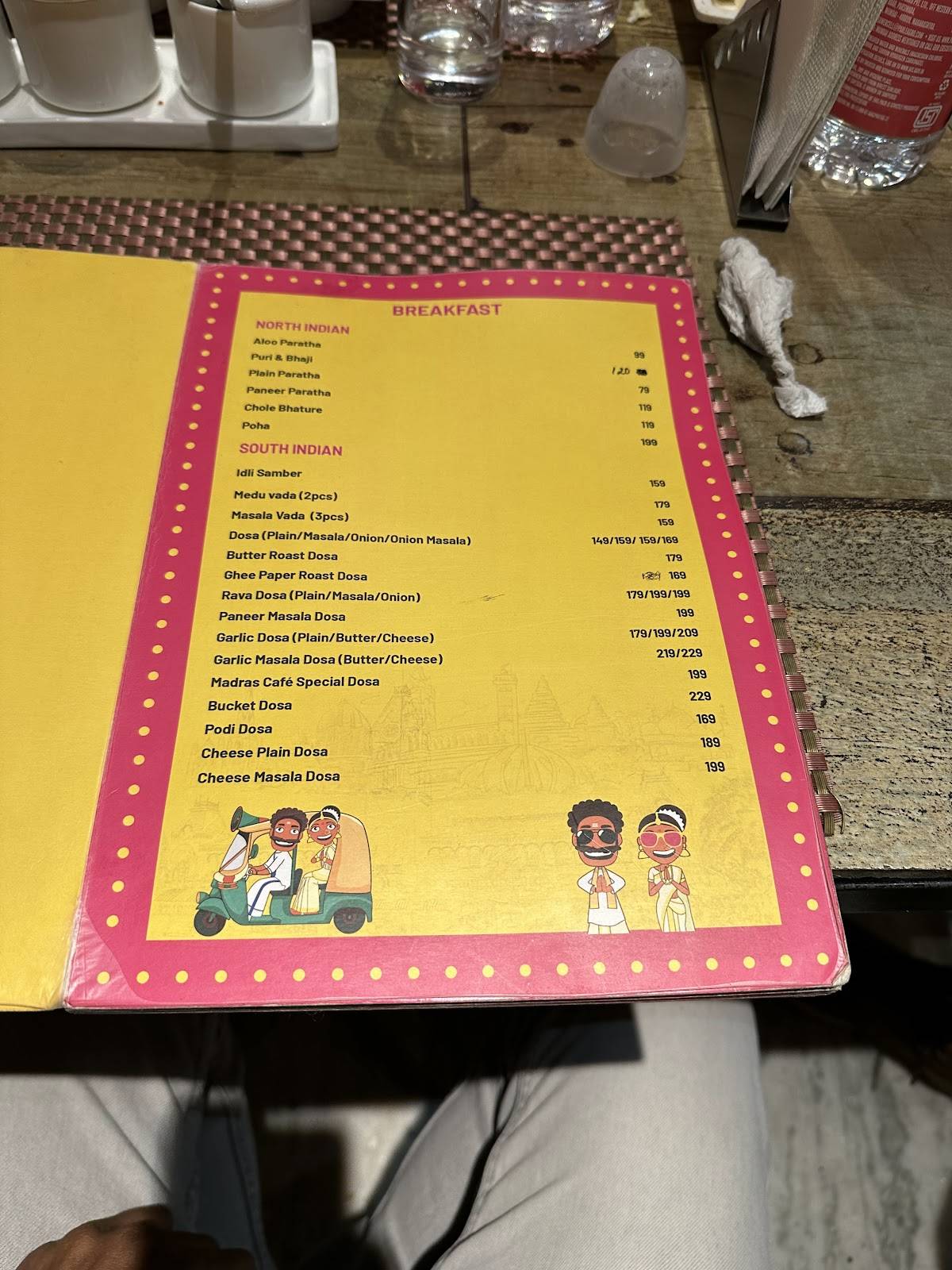 Madras Cafe menu