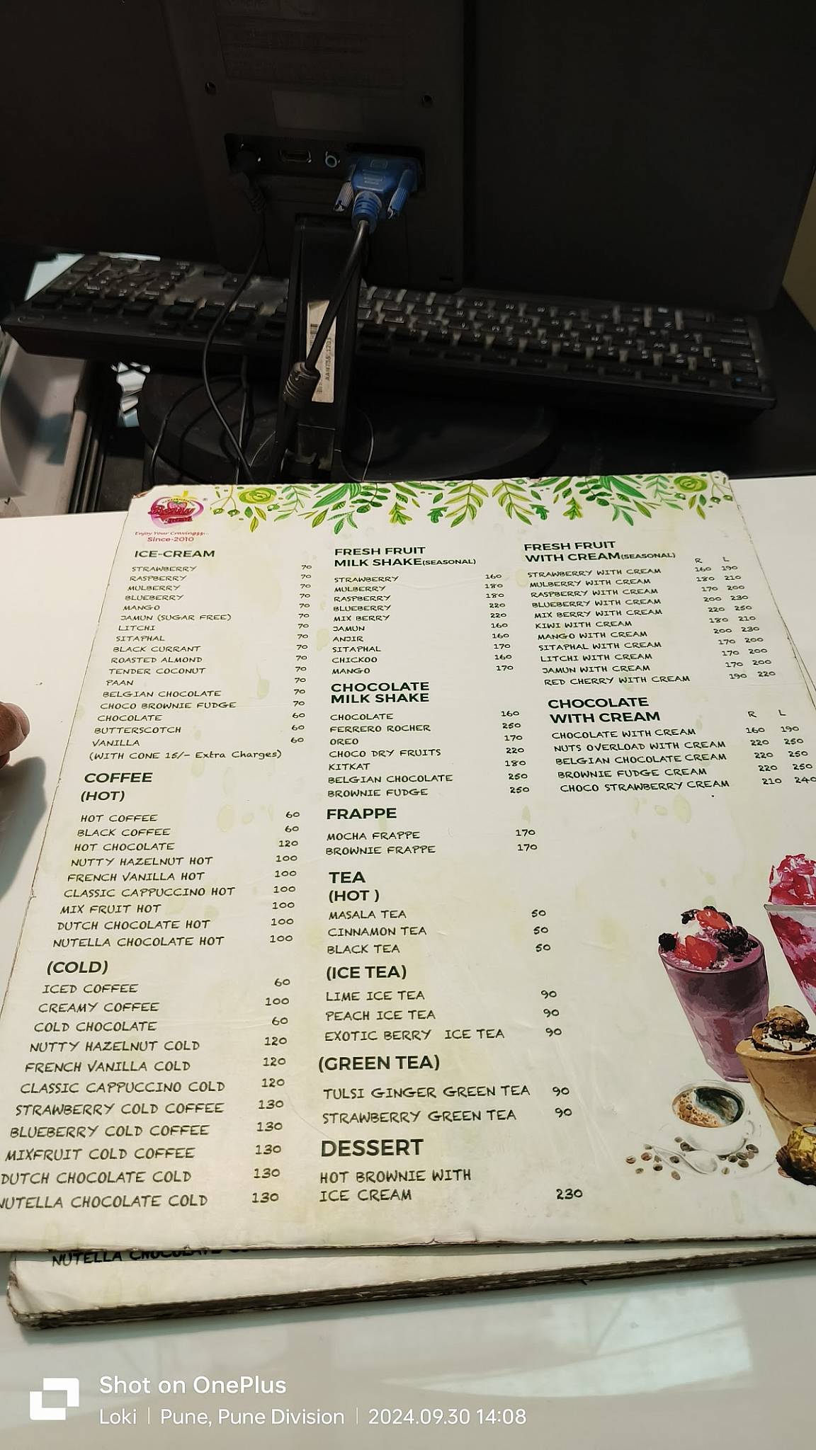 Mahabaleshwar Berry Bash menu
