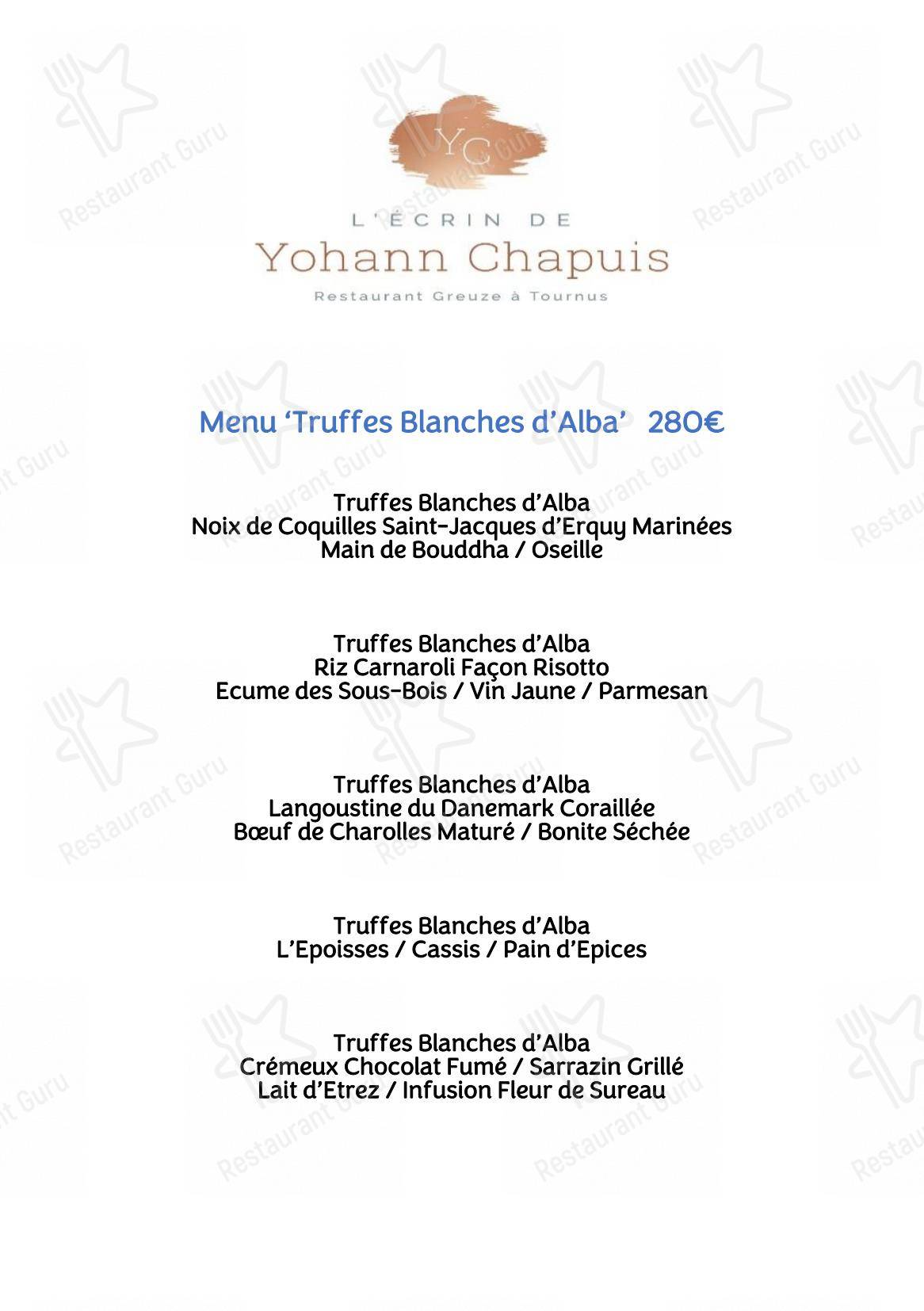 菜单 pour Maison Greuze Le Bouchon Bourguignon dans Tournus