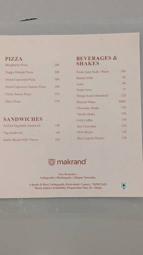 Makrand menu