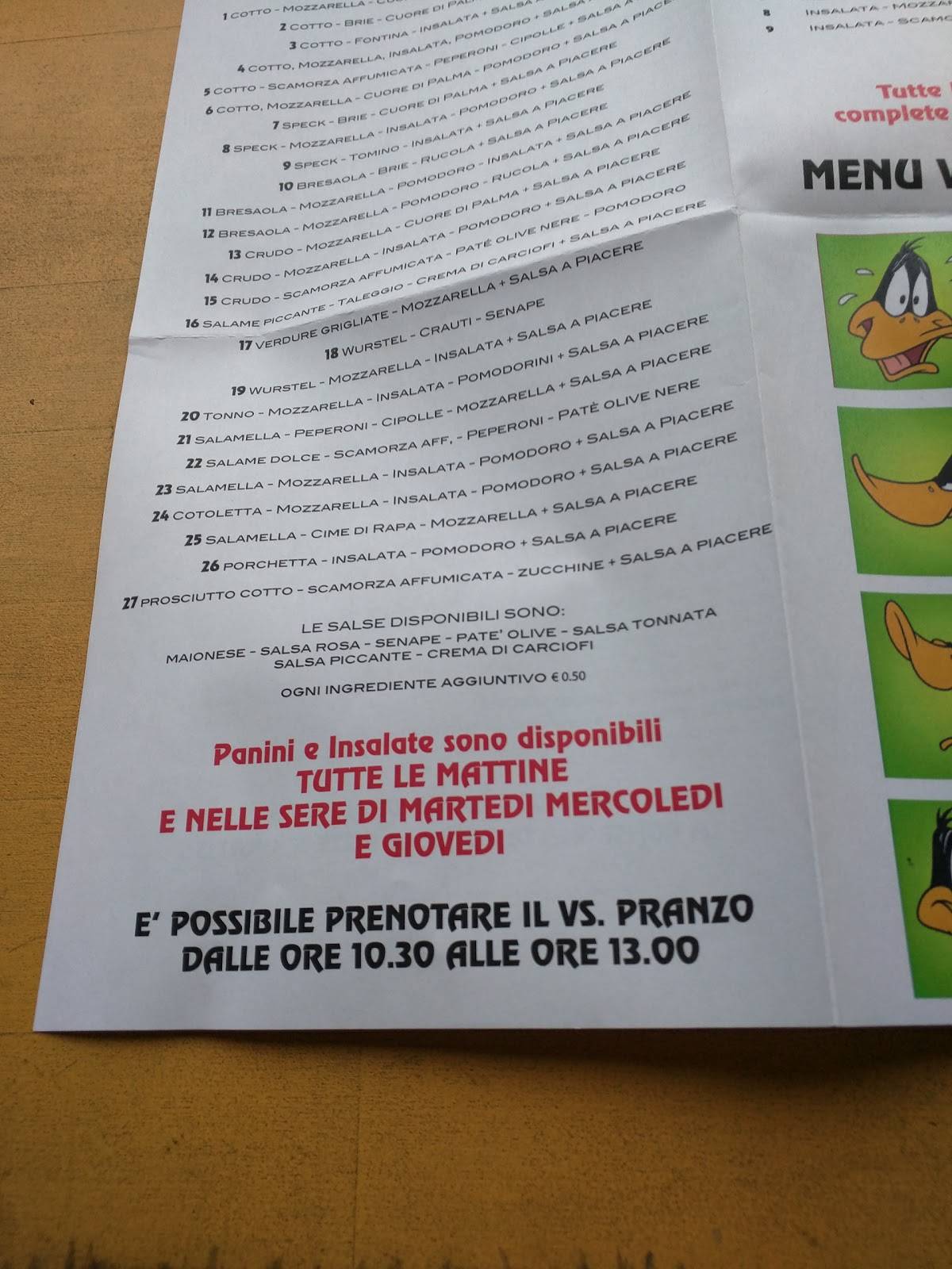 Menu di Pizzeria Cartoon Pizza 