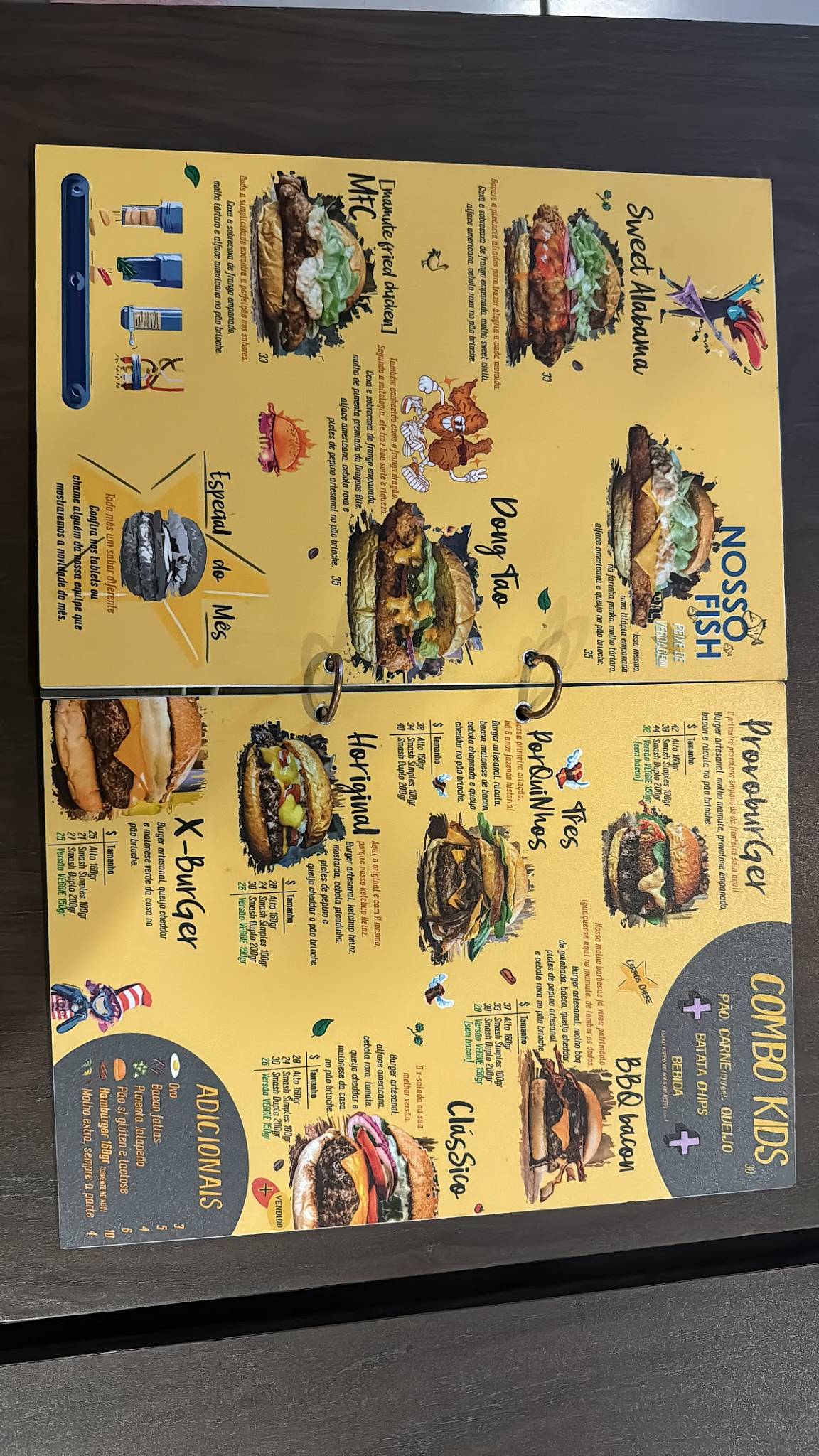 Mamute Burgers | Centro cardápio