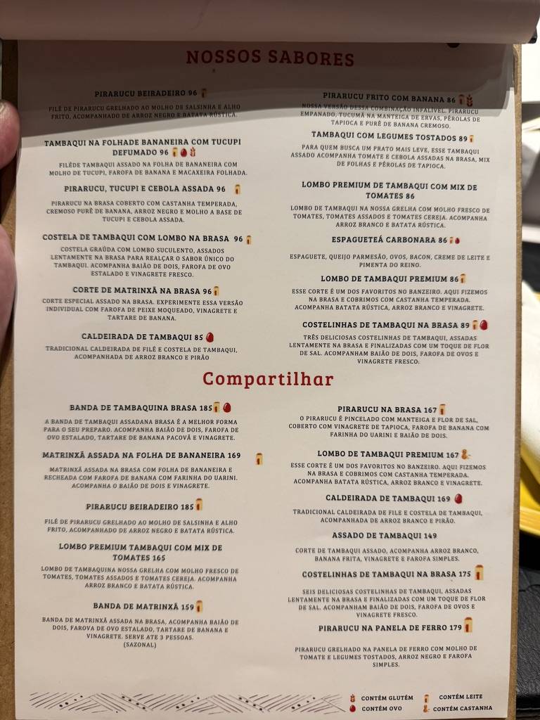 Restaurante Moquém do Banzeiro cardápio