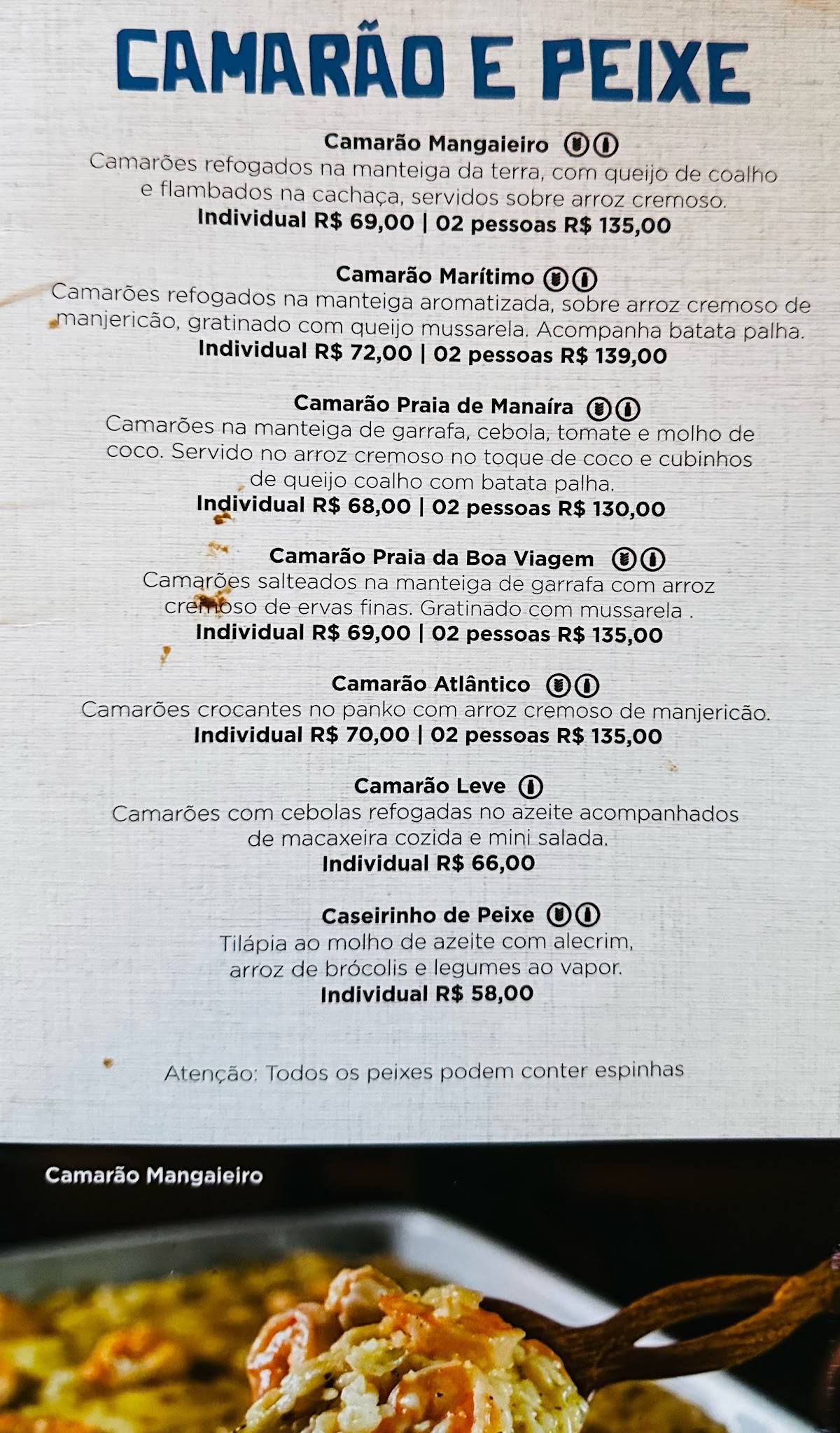 Mangai Lago DF cardápio