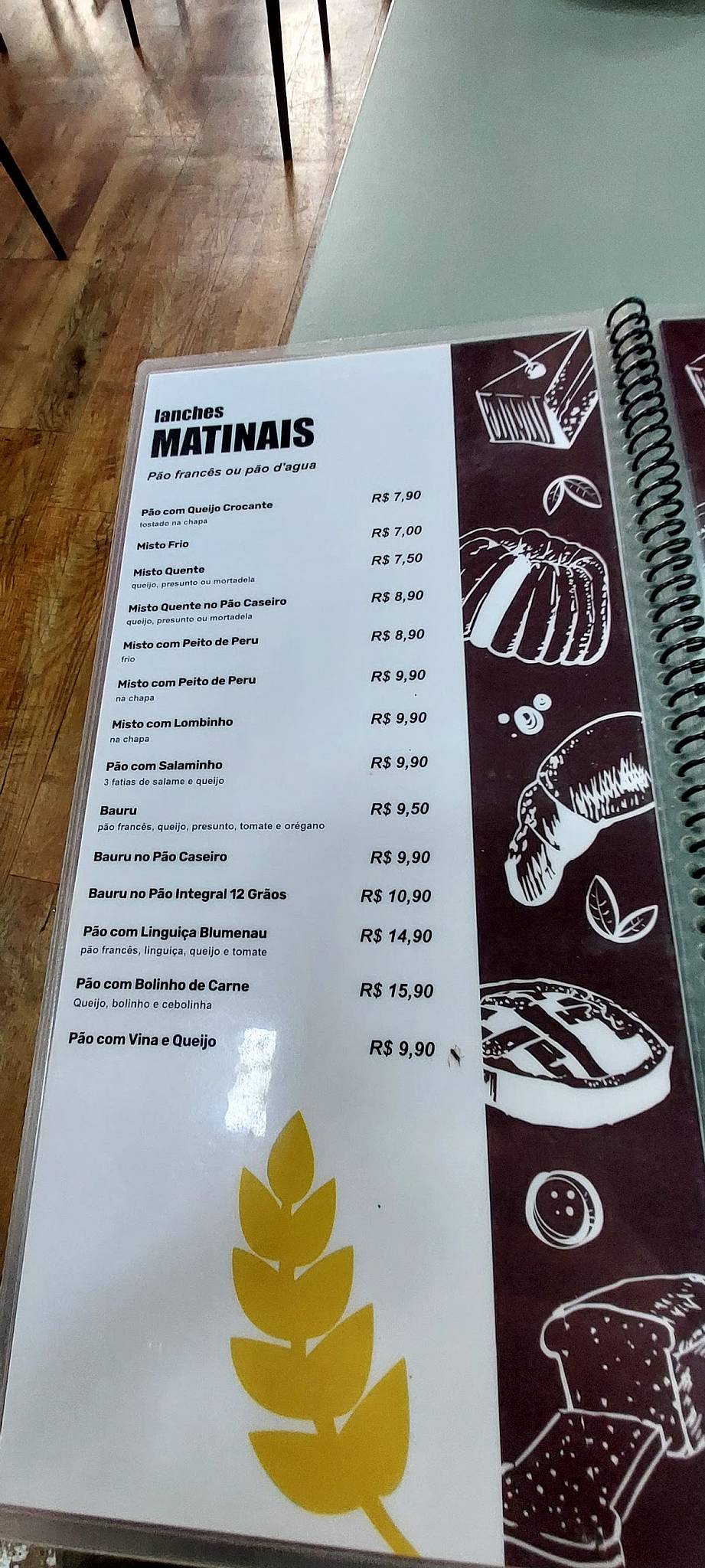 Manollo Pães e Confeitaria cardápio