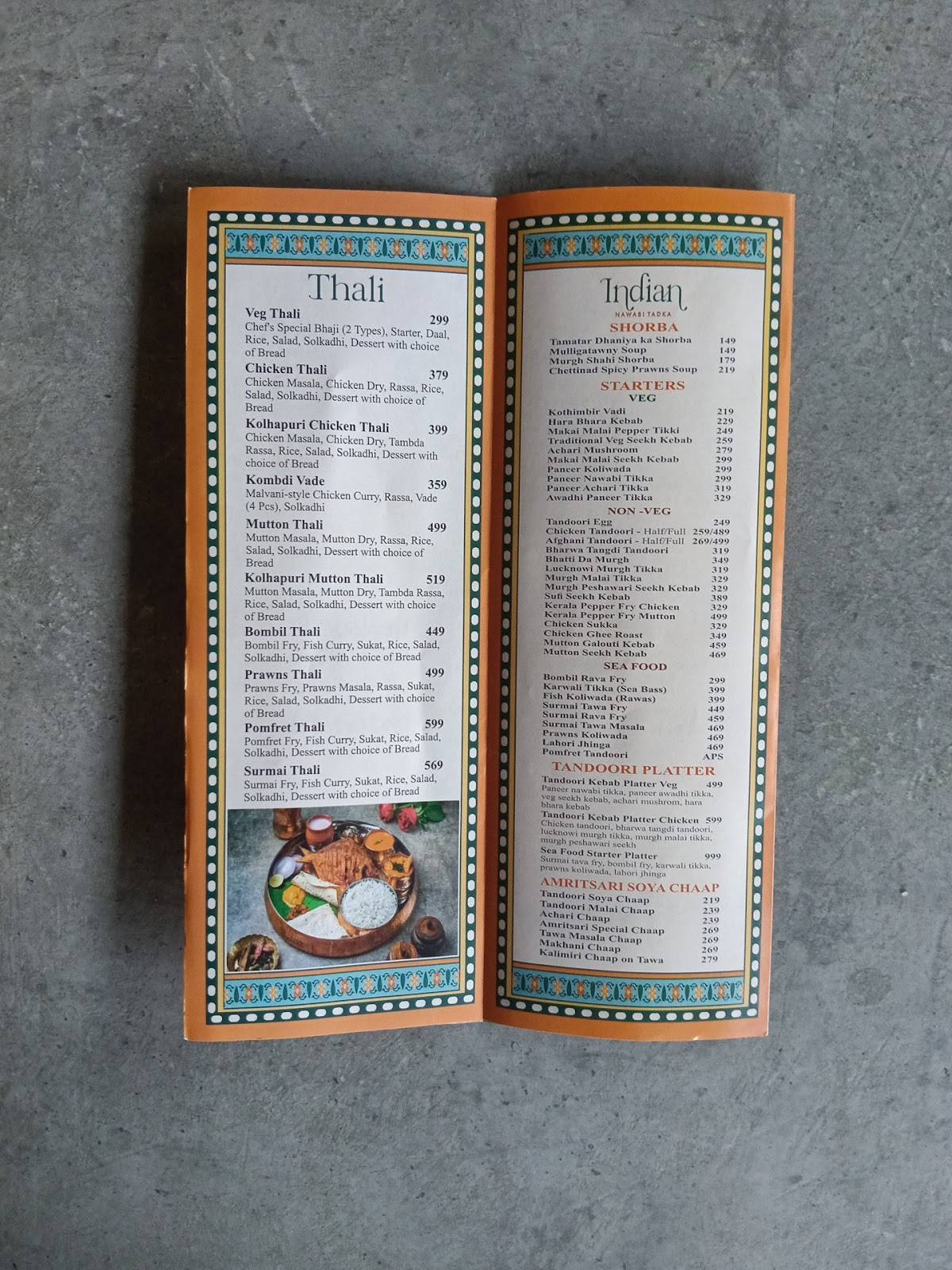Mantra Restaurant menu