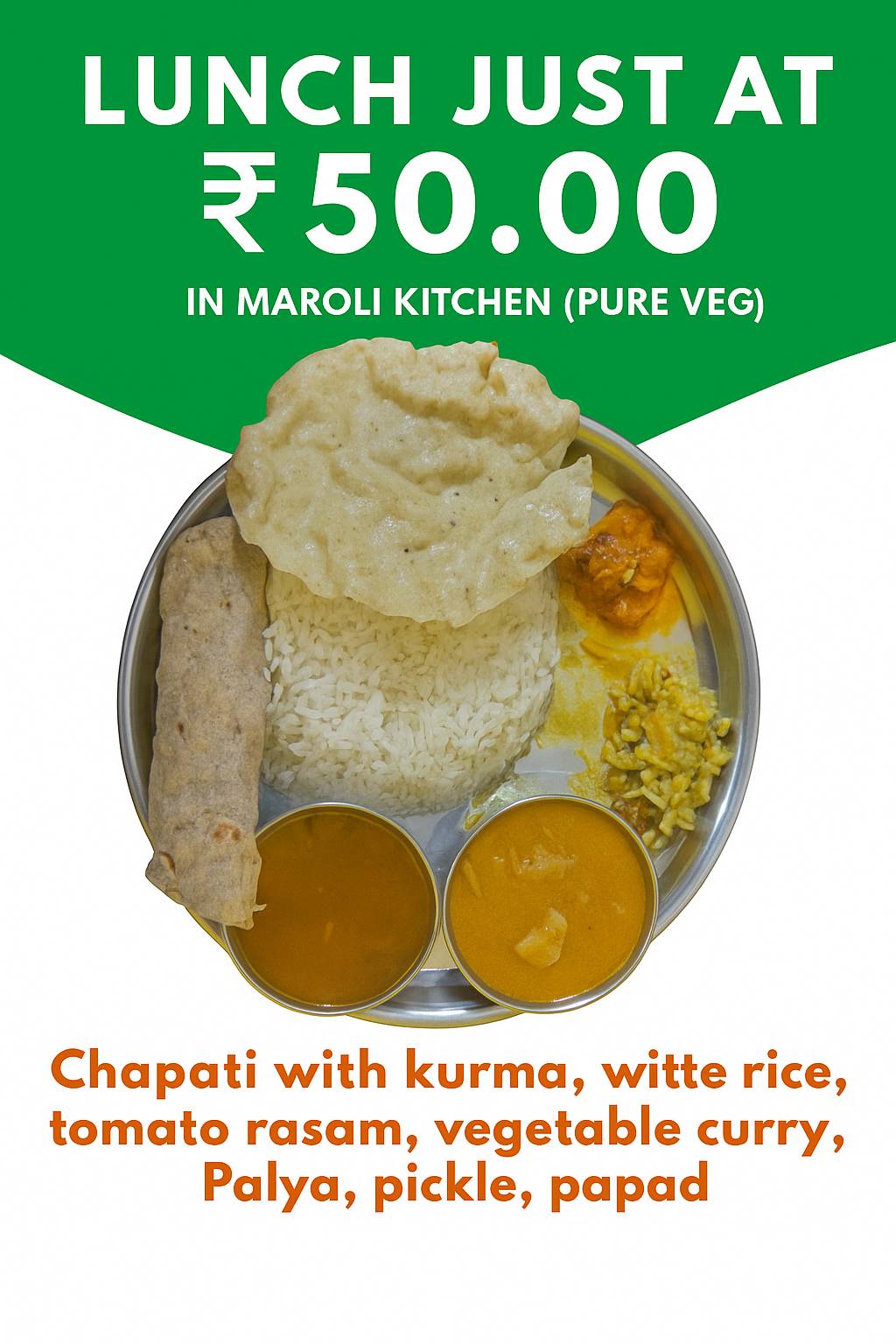 Maroli Kitchen (Pure Veg) menu
