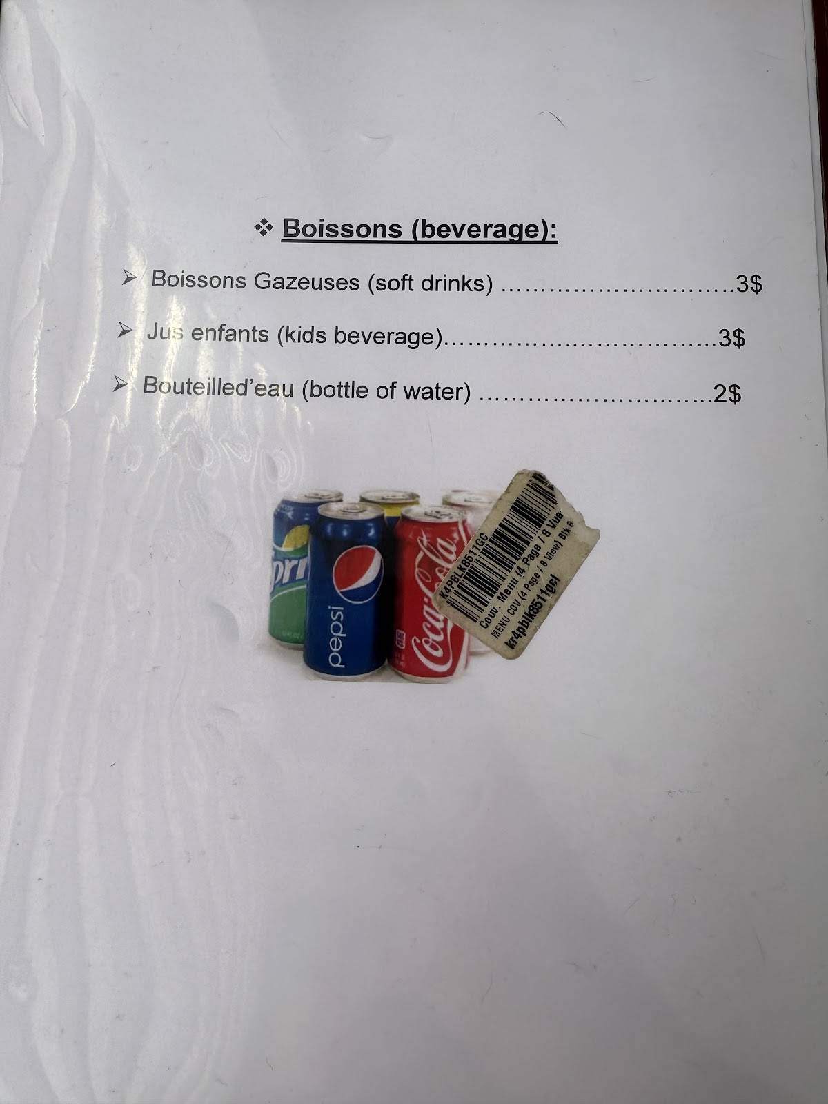 Menu de Marouch