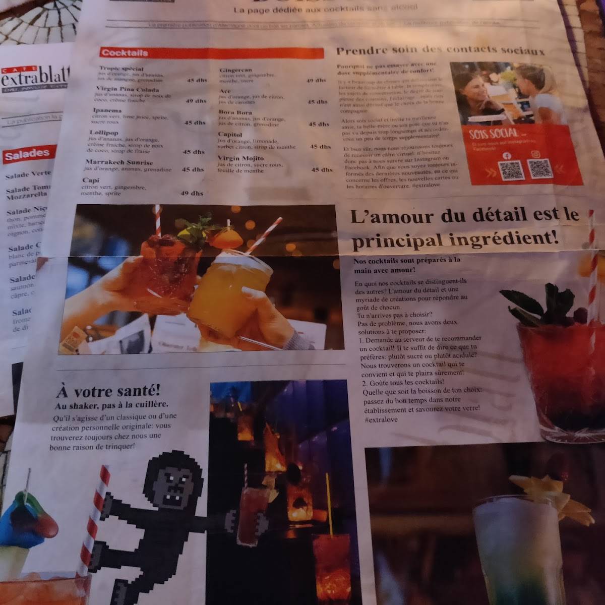 Menu de Extrablatt Marrakech