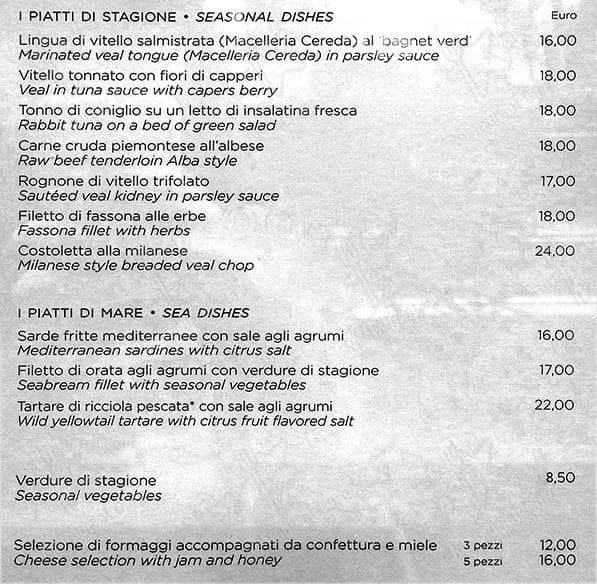 Menu di Trattoria Masuelli San Marco 