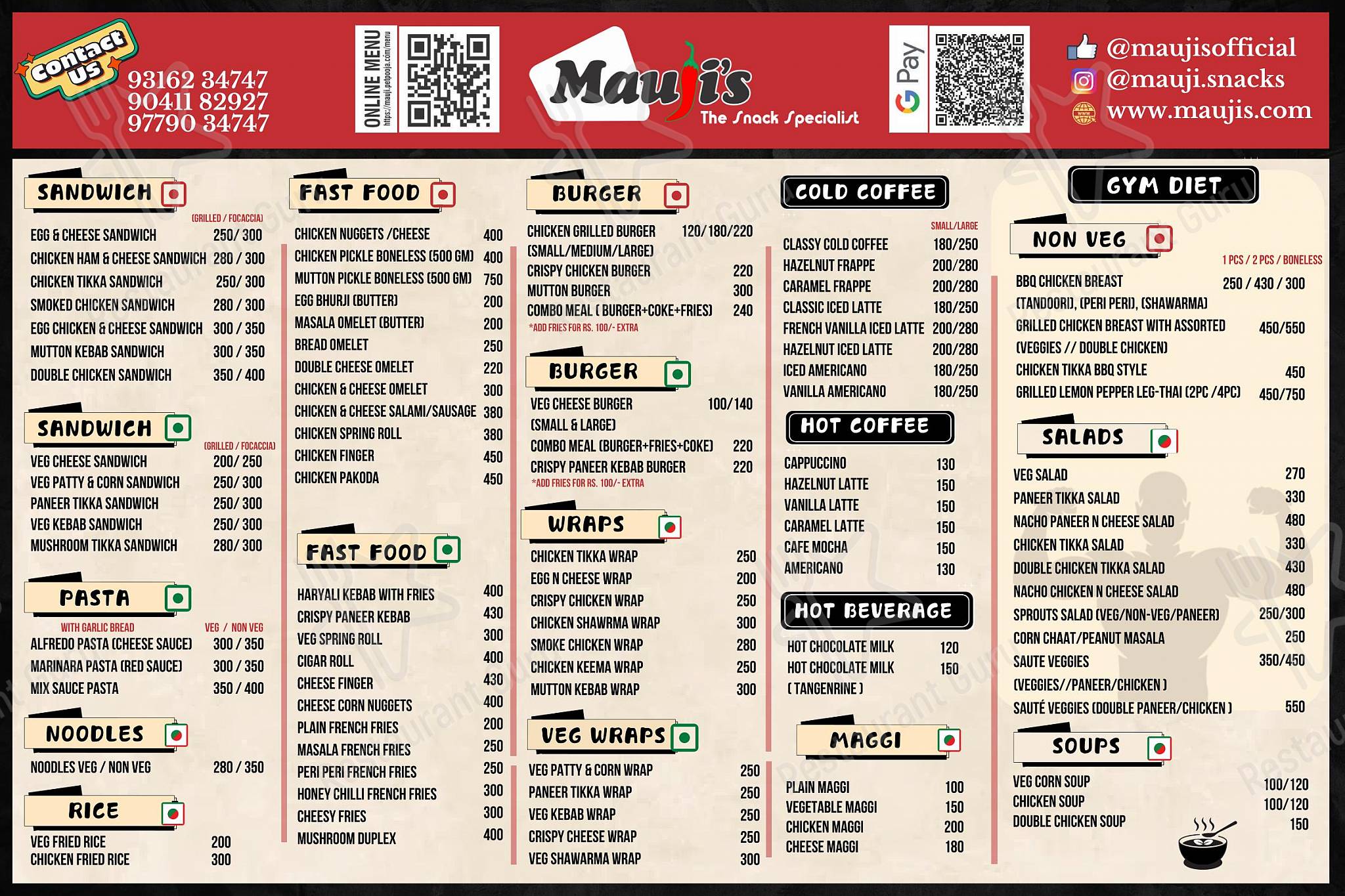 Mauji - Fish and Chicken Snacks in Patiala menu