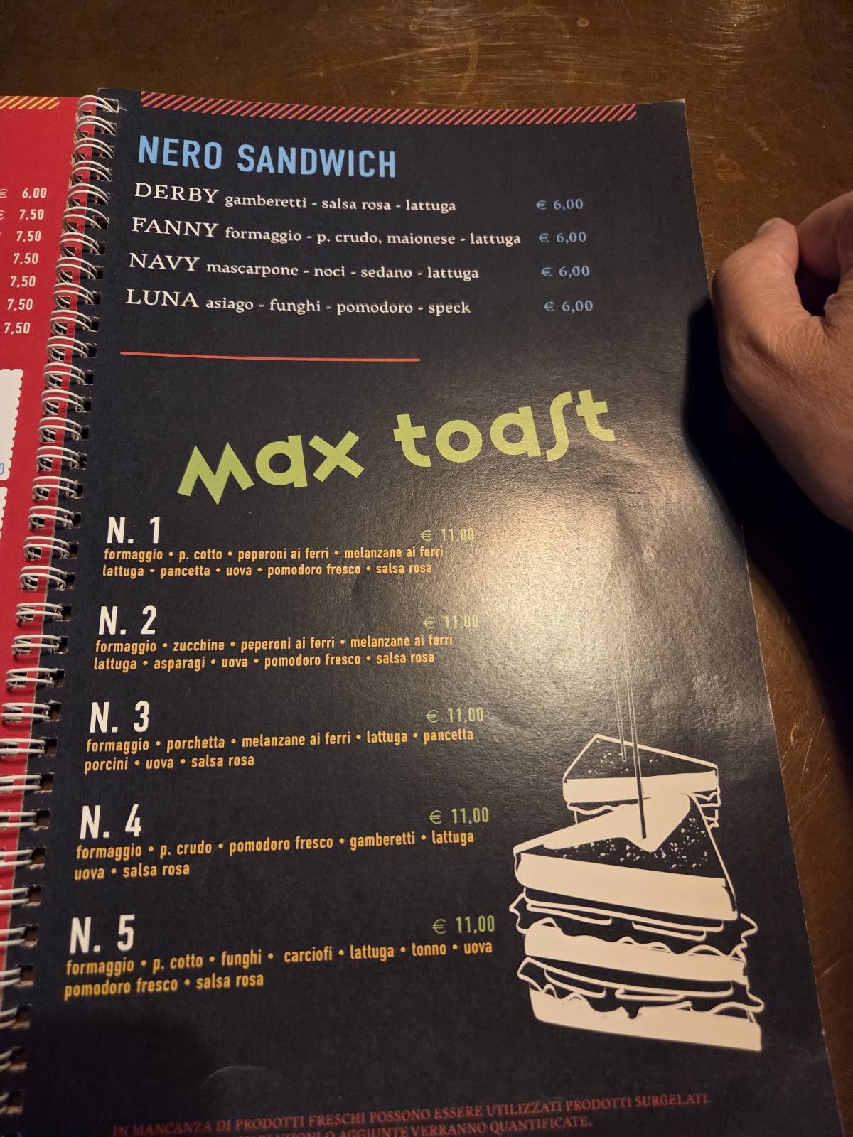 Menu di Max Music Pub 