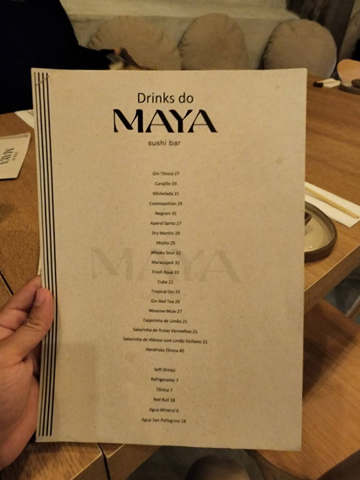 Maya Sushi Bar cardápio