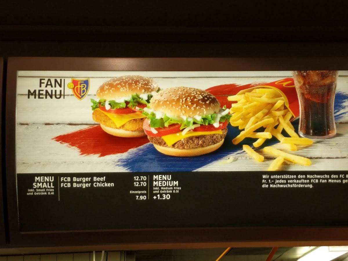 Menu di McDonald's Basel Greifengasse 