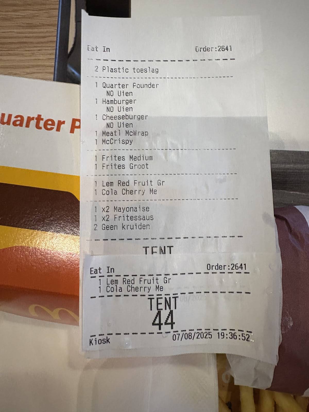 Menu de McDonald's Rijswijk Plaspoelpolder