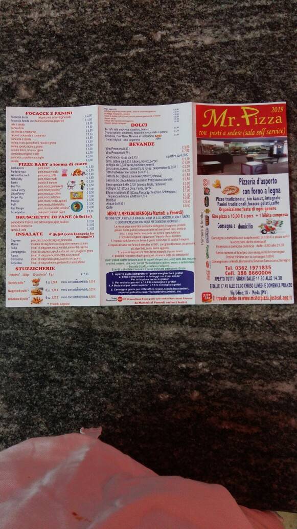 Menu di PIZZERIA Mister Pizza 
