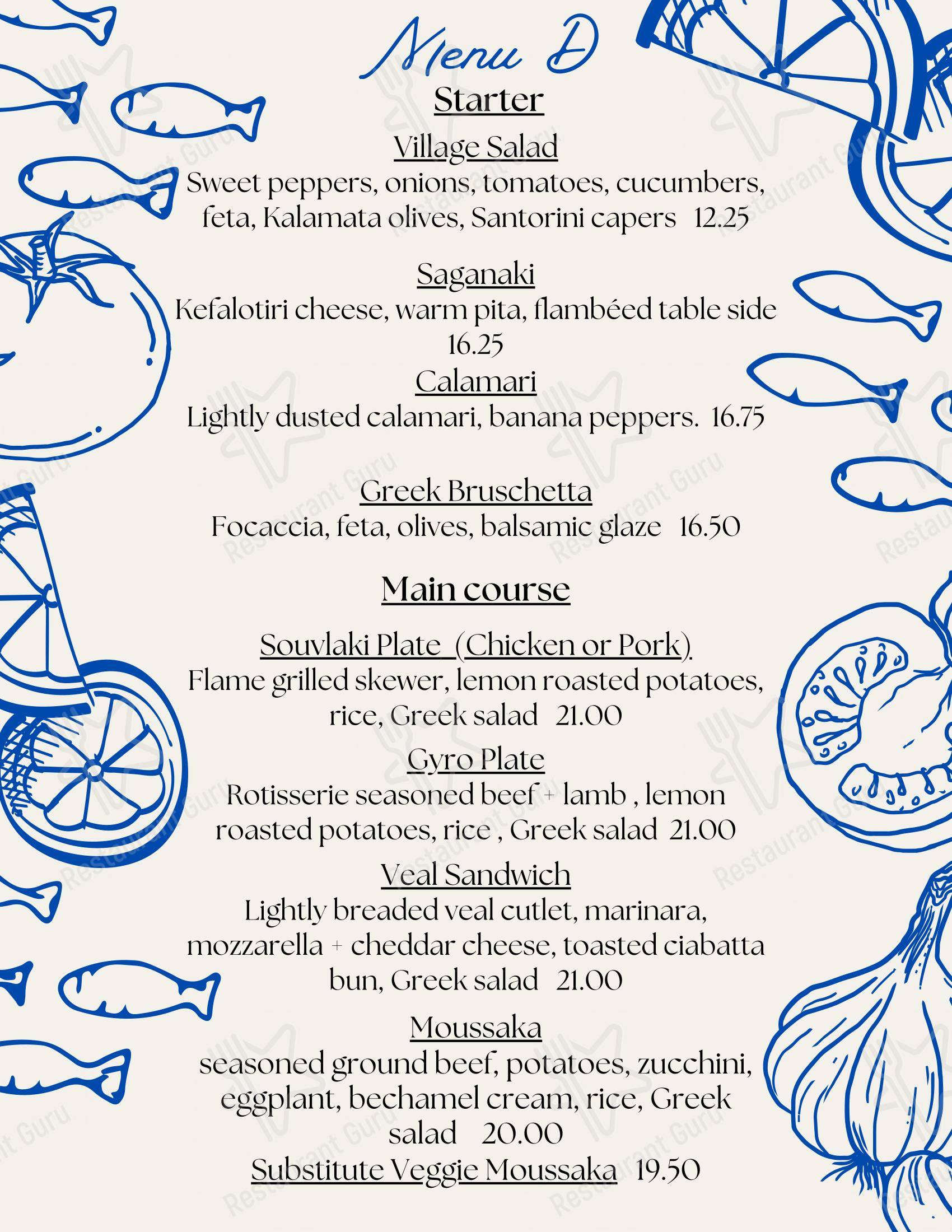 Mediterraneo Greek Family Restaurant dans Waterloo - Ночное меню