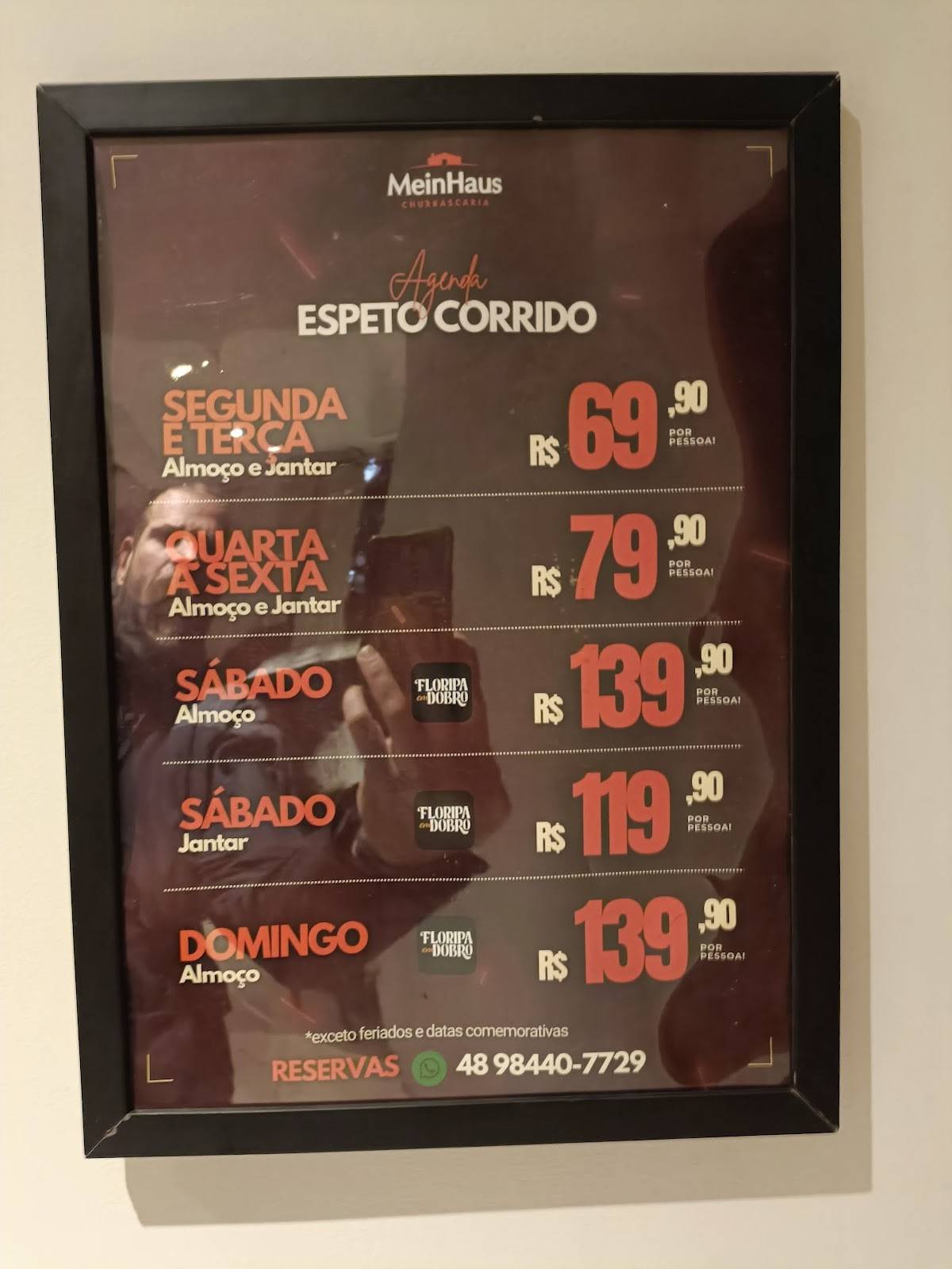 Mein Haus Churrascaria cardápio