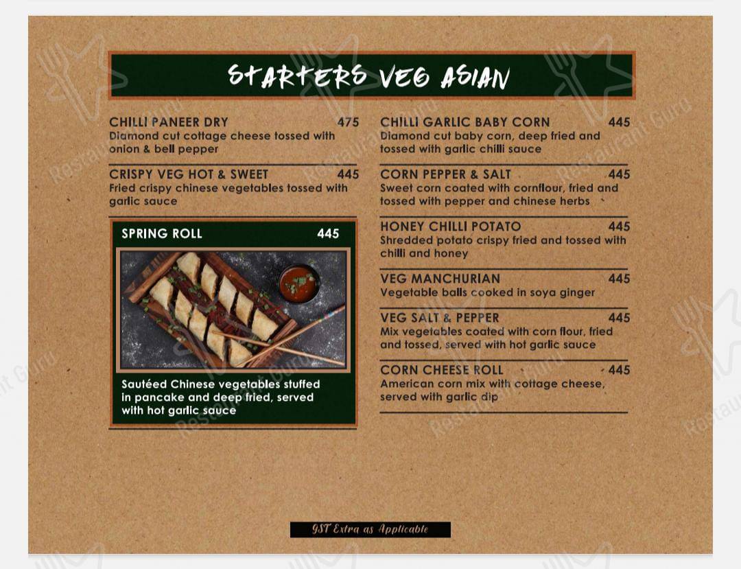 Melting Pot Restaurant by Hotel Harmony Inn menu