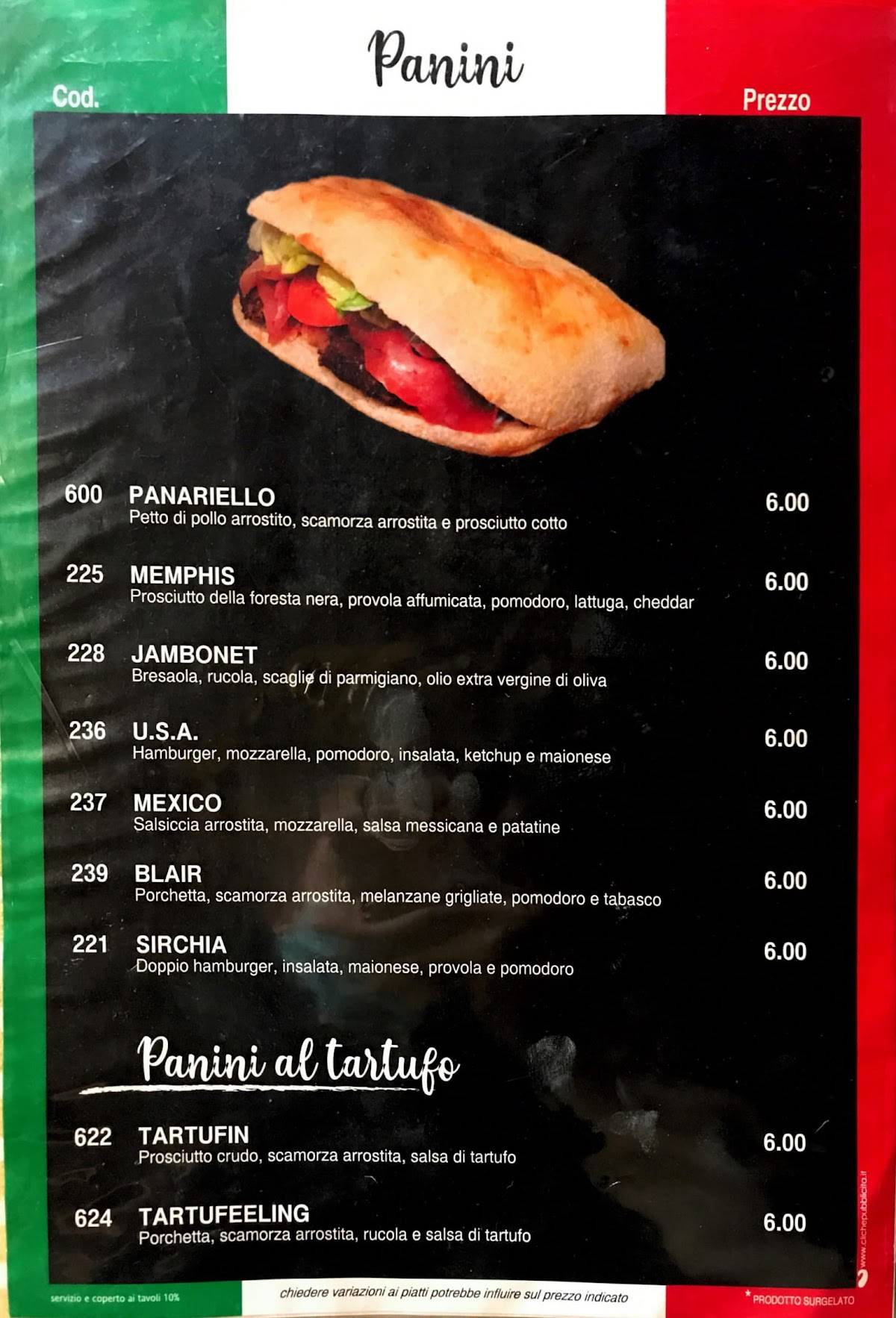 Menu di Memphis Pub Pizzeria 