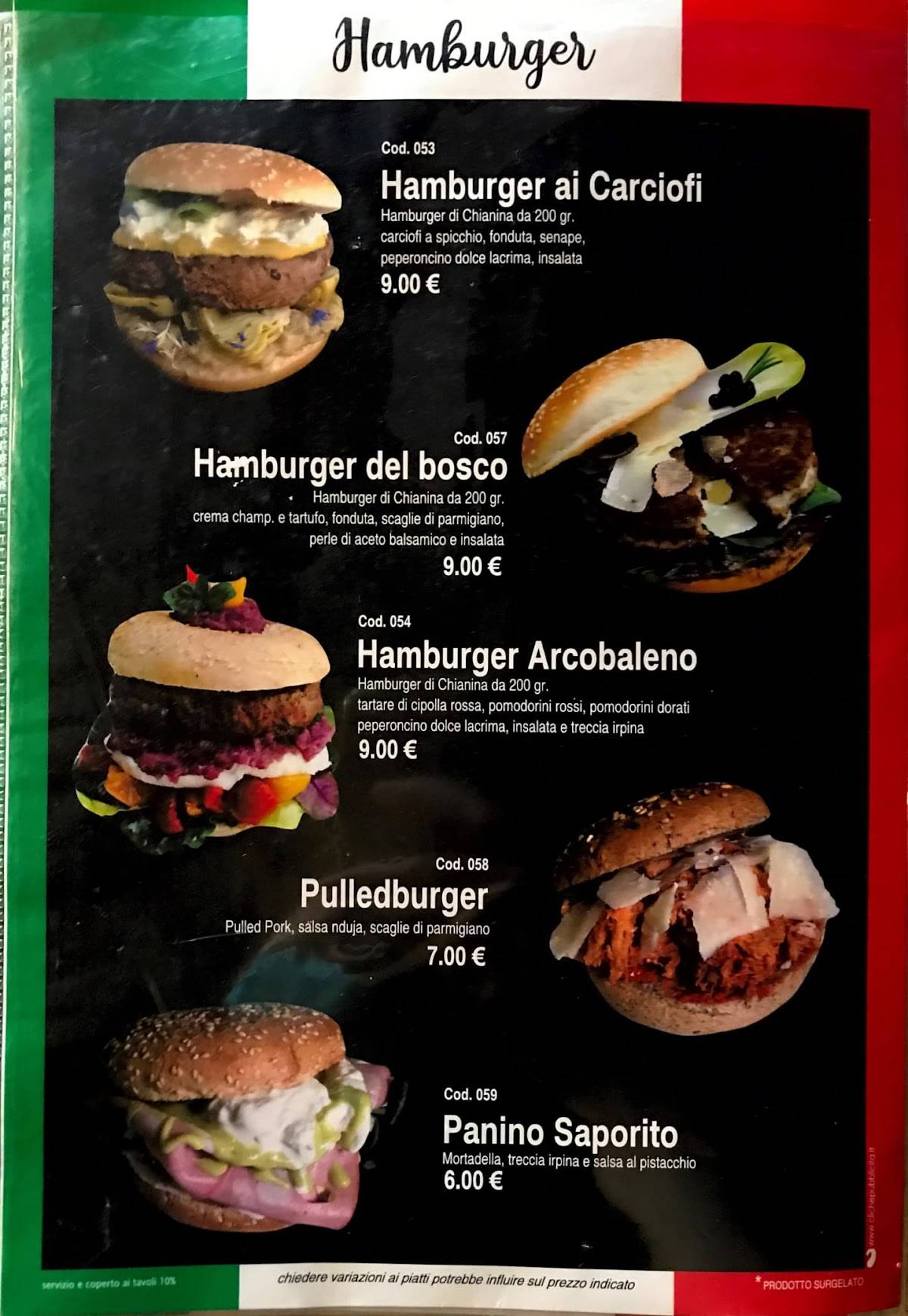 Menu di Memphis Pub Pizzeria 