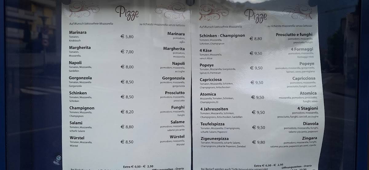 Menu di Pizzeria Heinz 