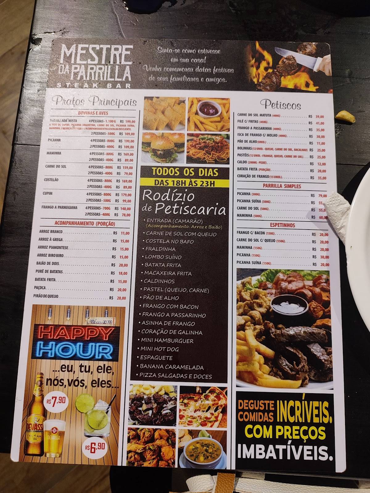 Mestre da Parrilla cardápio