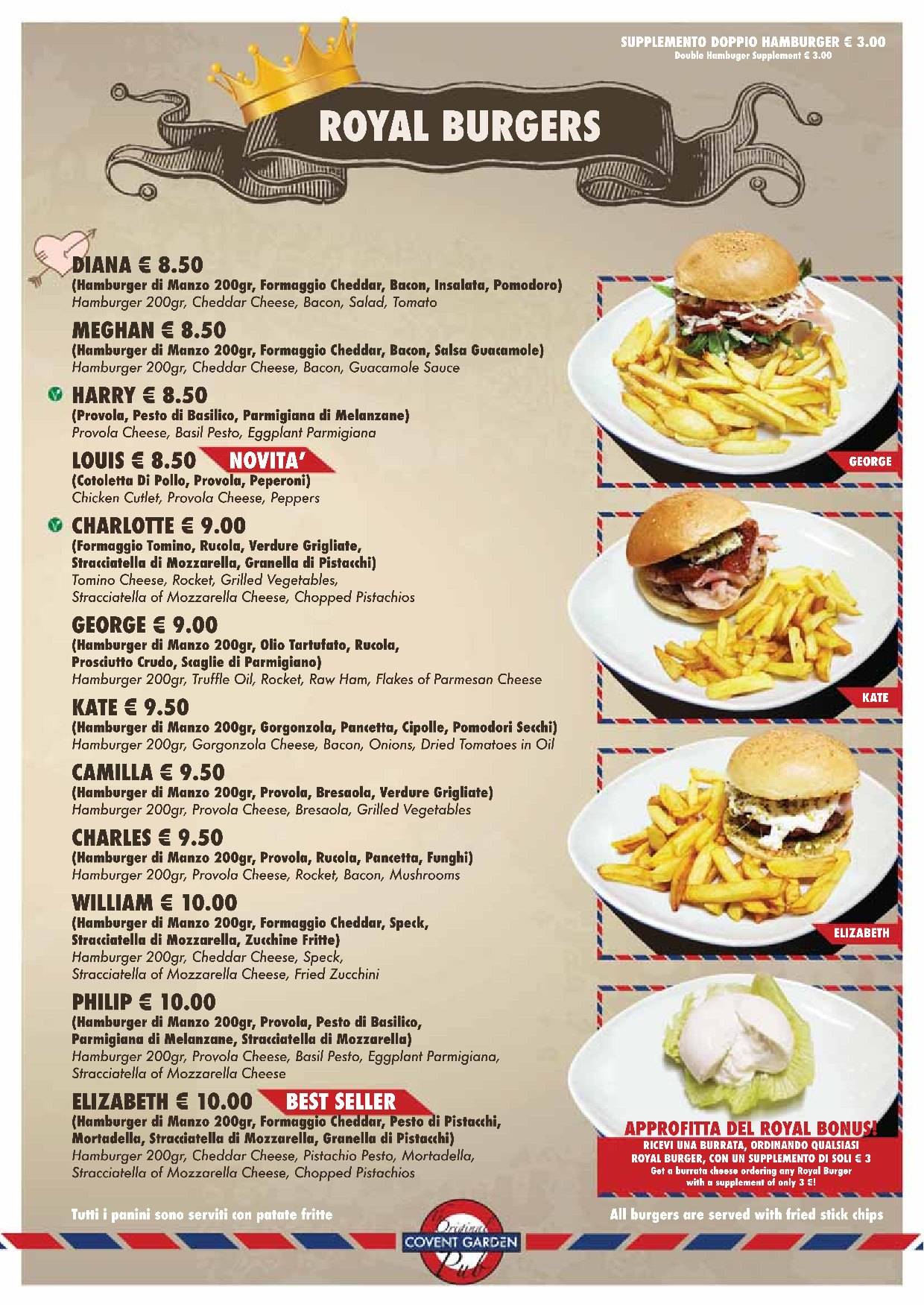 Menu di Covent Garden Pub 