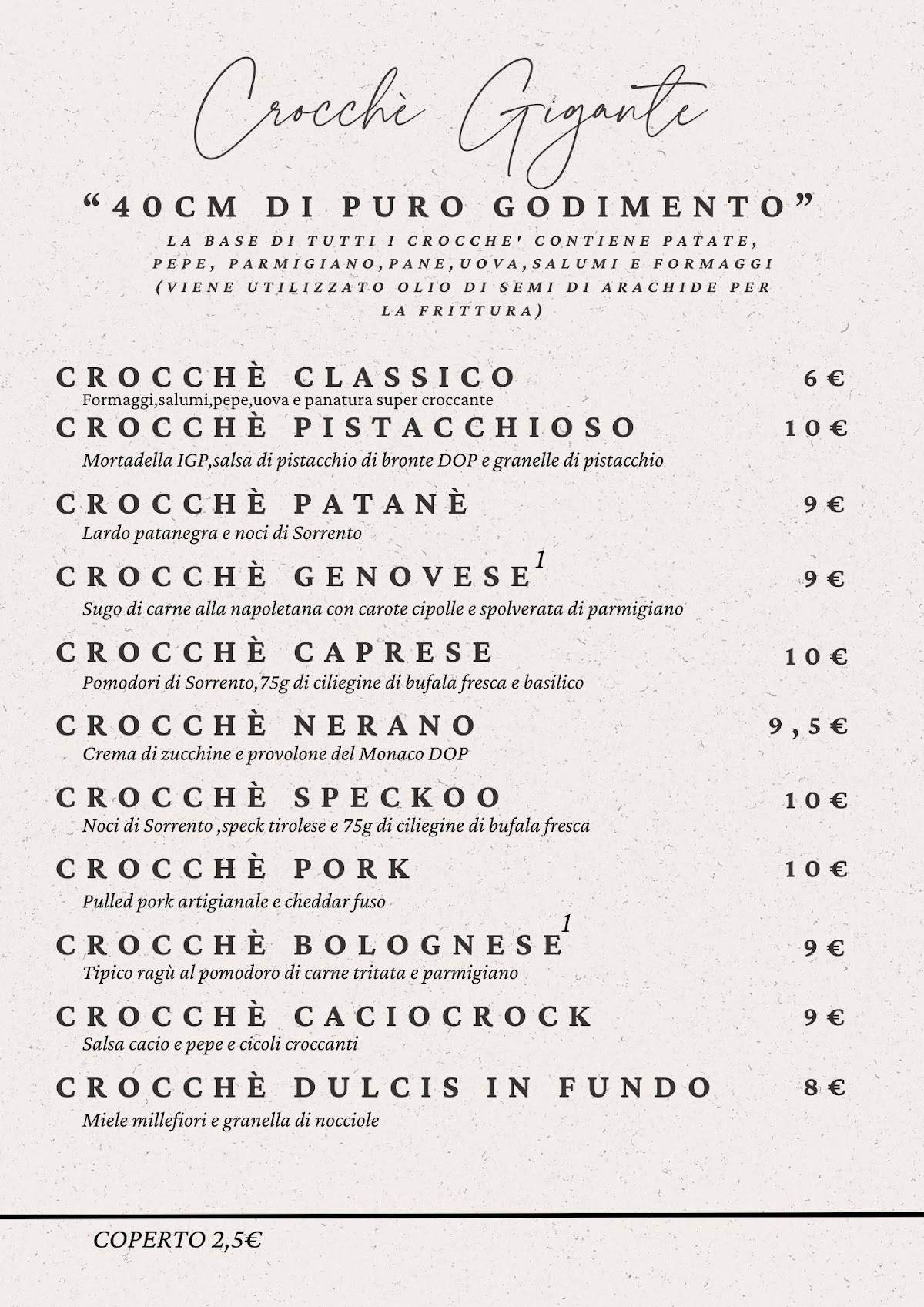 Menu di Ristorante Pizzeria Ninuccio Meta 