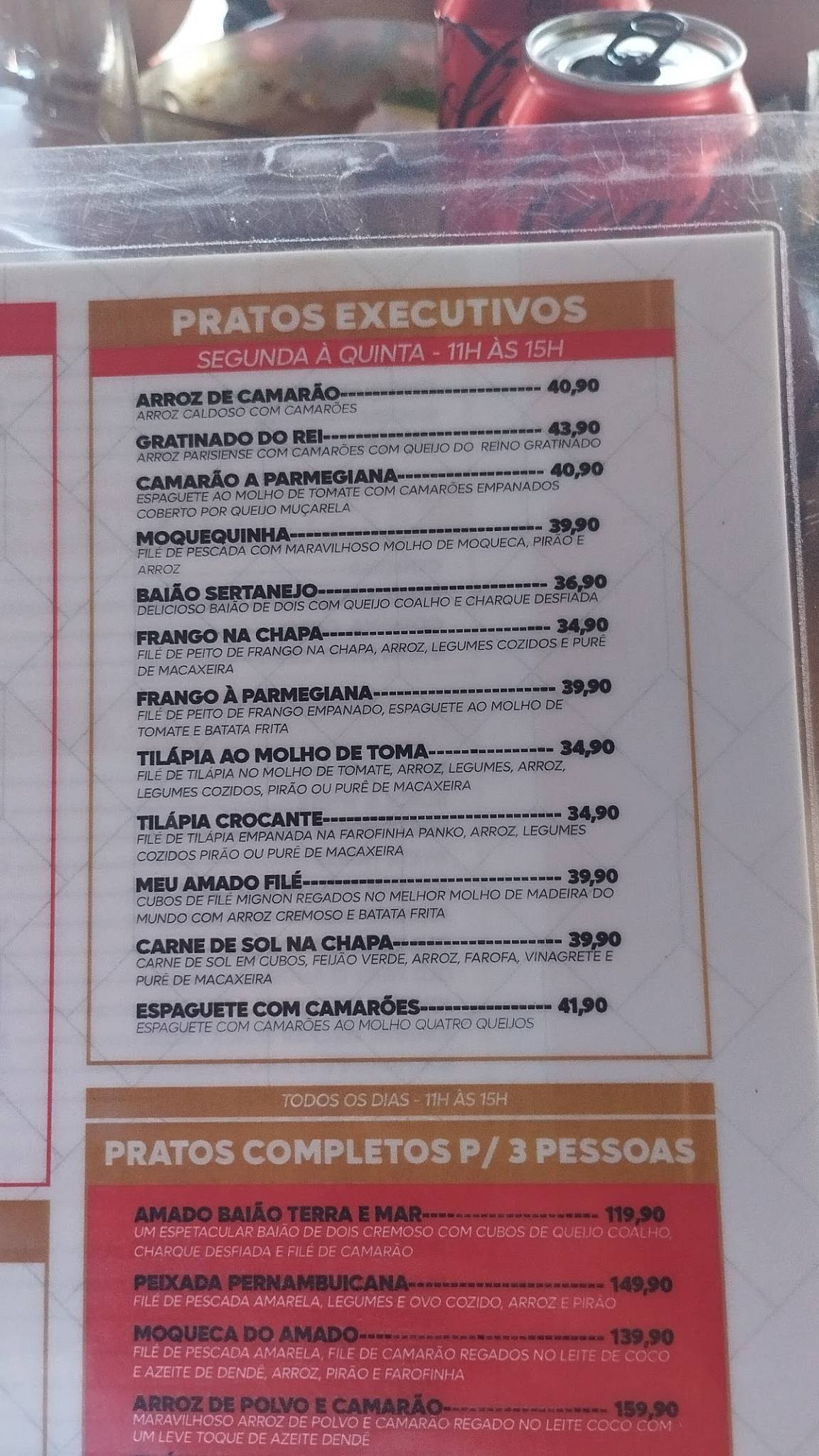Meu Amado botequim cardápio
