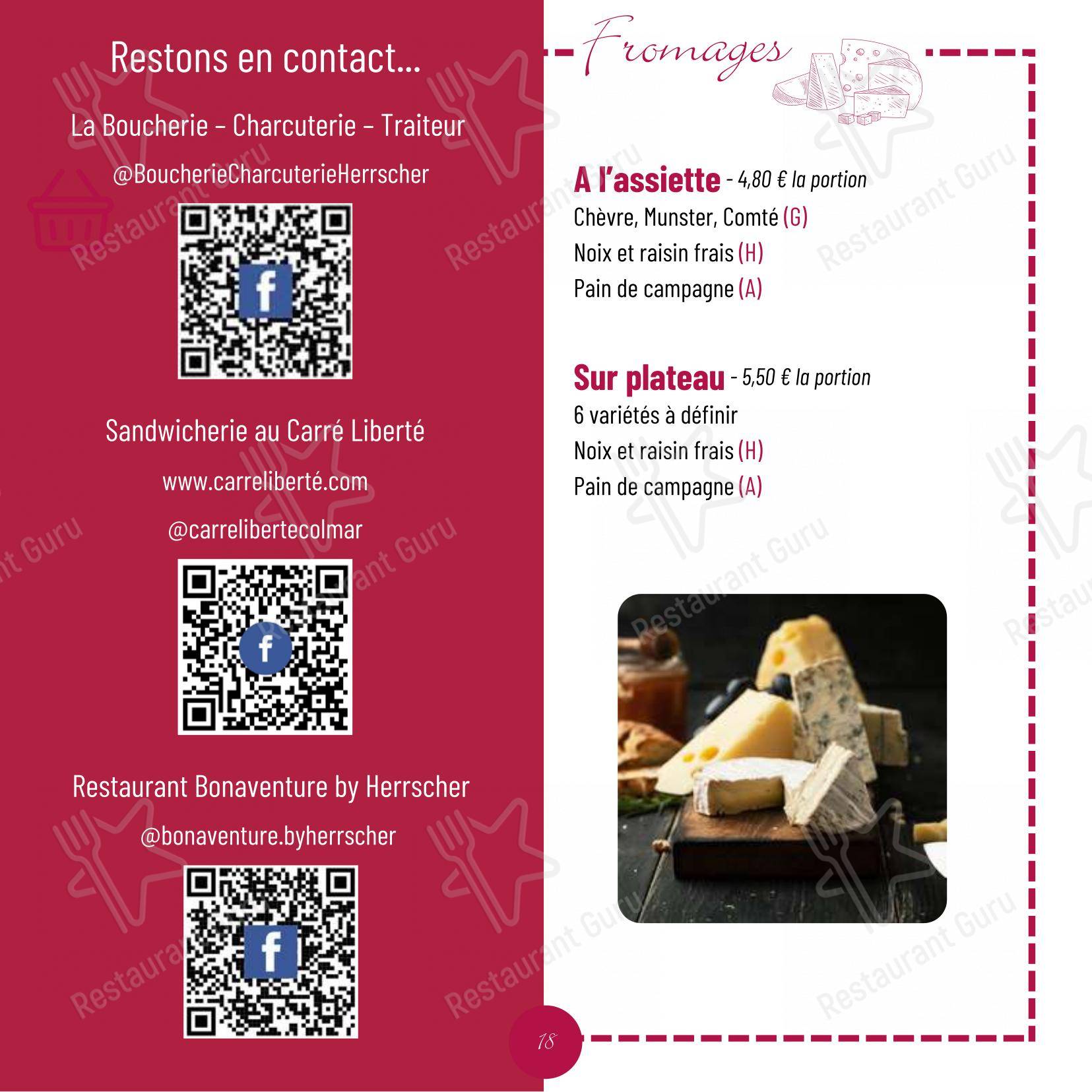 Menu bar pour Restaurant Le Bonaventure bbq