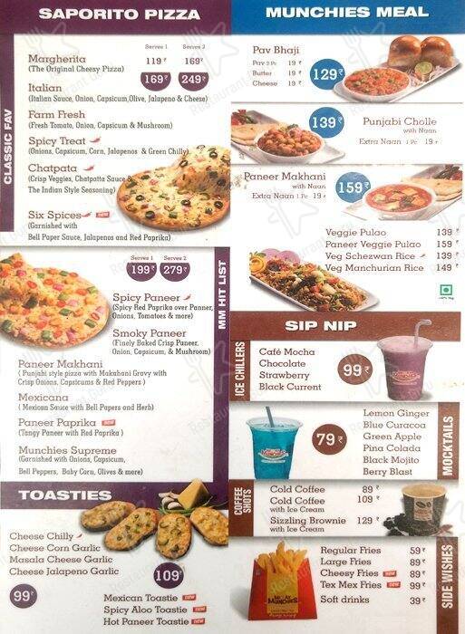 Midday Munchies menu