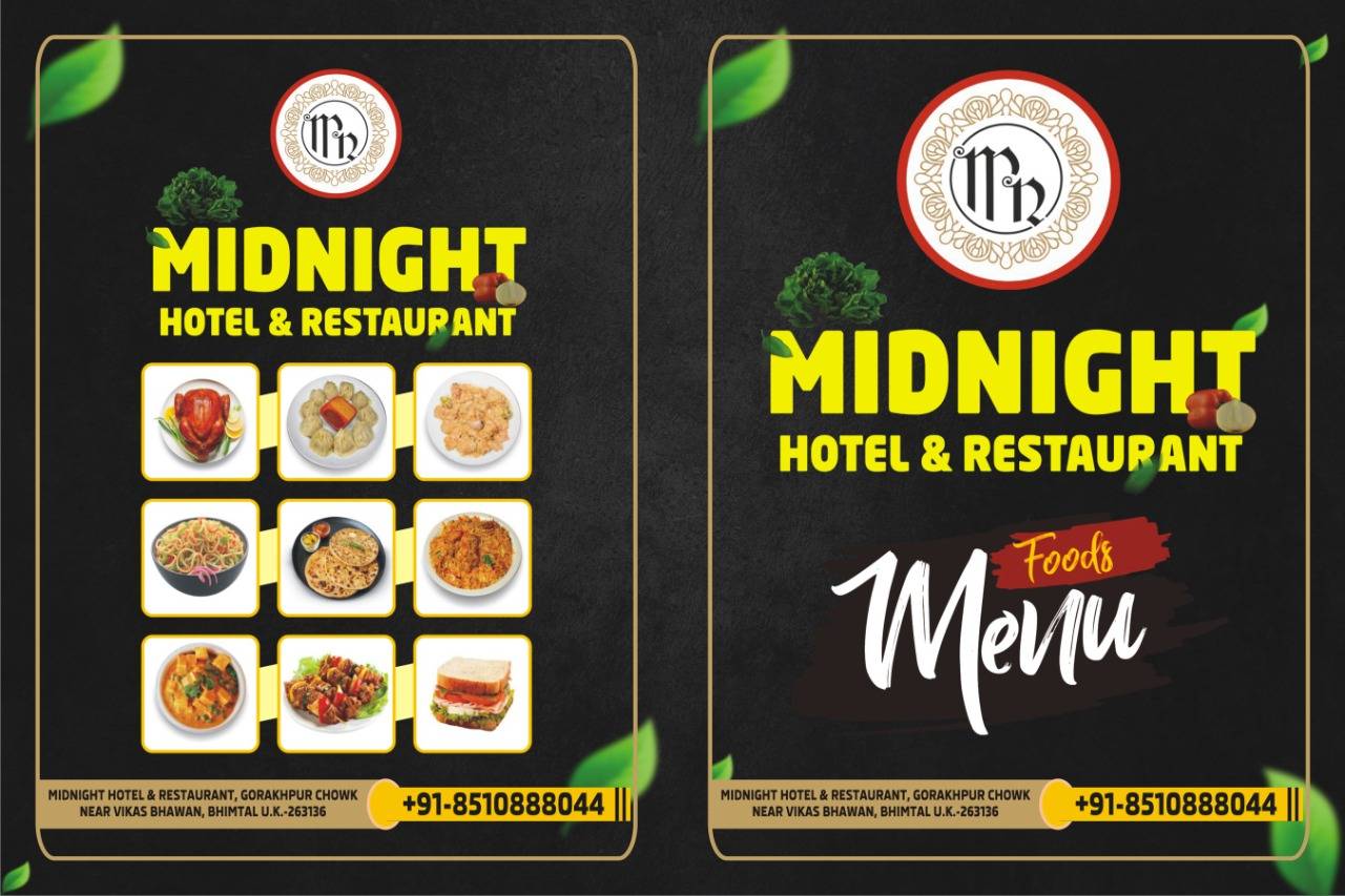 Midnight hotel and restaurant menu